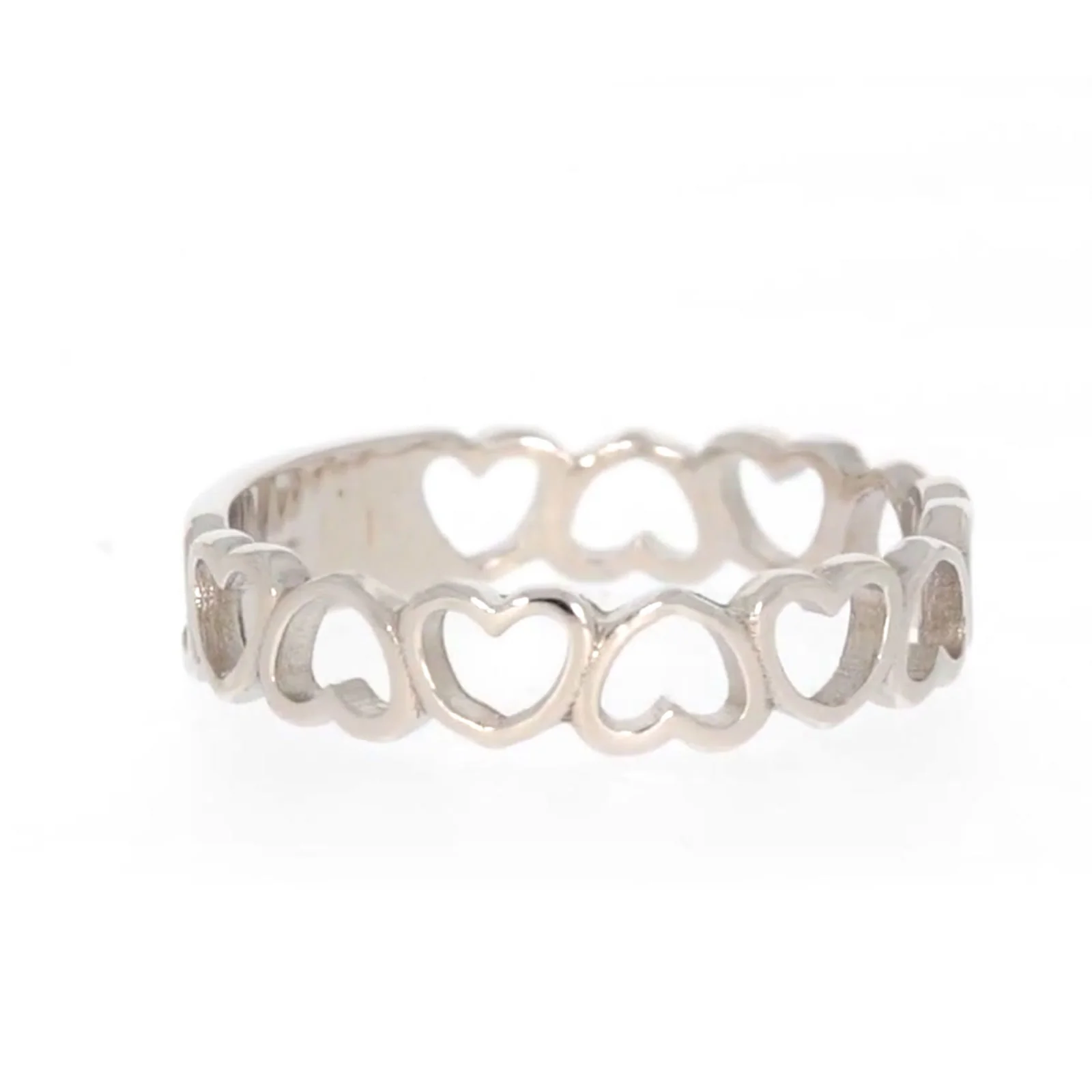 Sterling Silver Linked Hearts Ring - Image 64