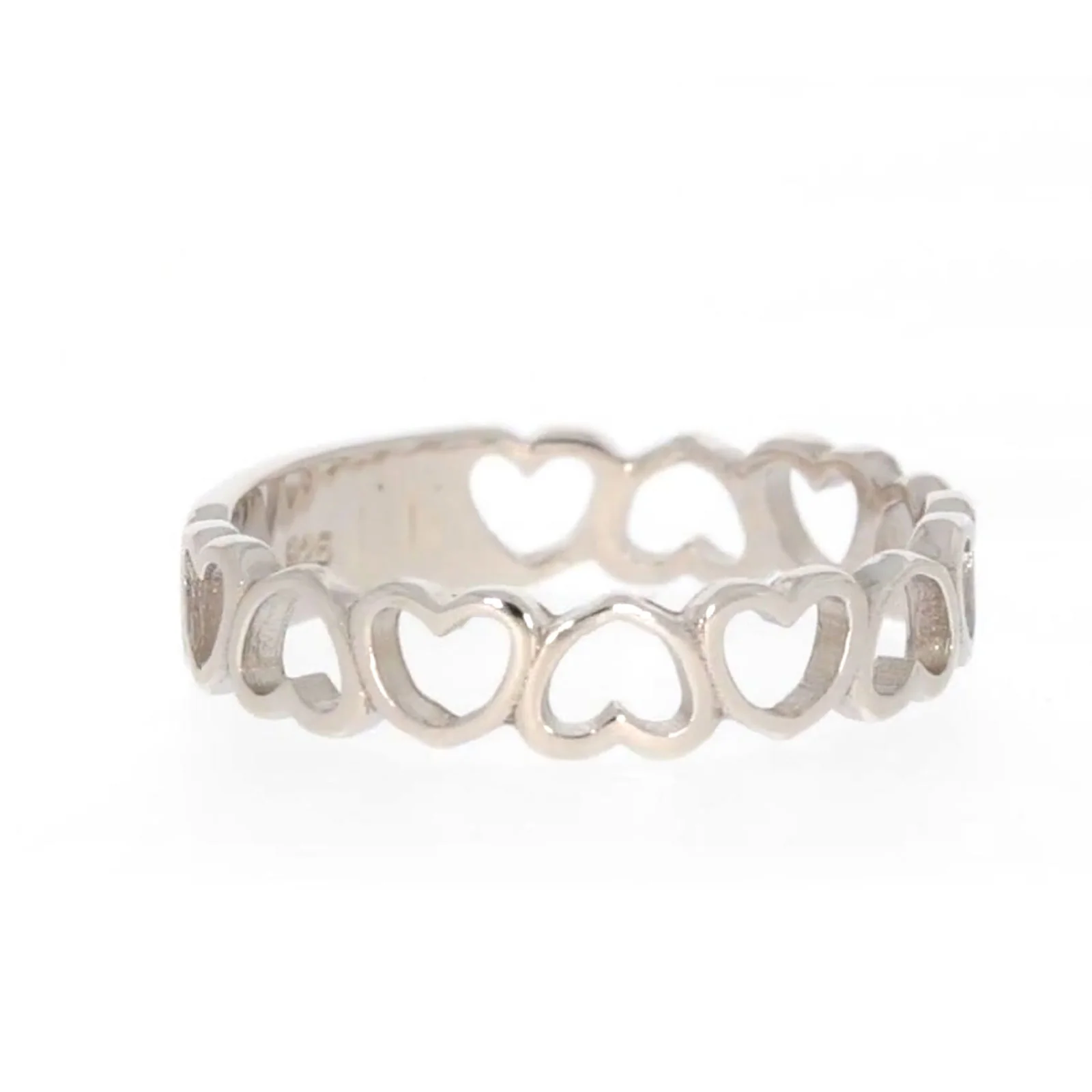 Sterling Silver Linked Hearts Ring - Image 66