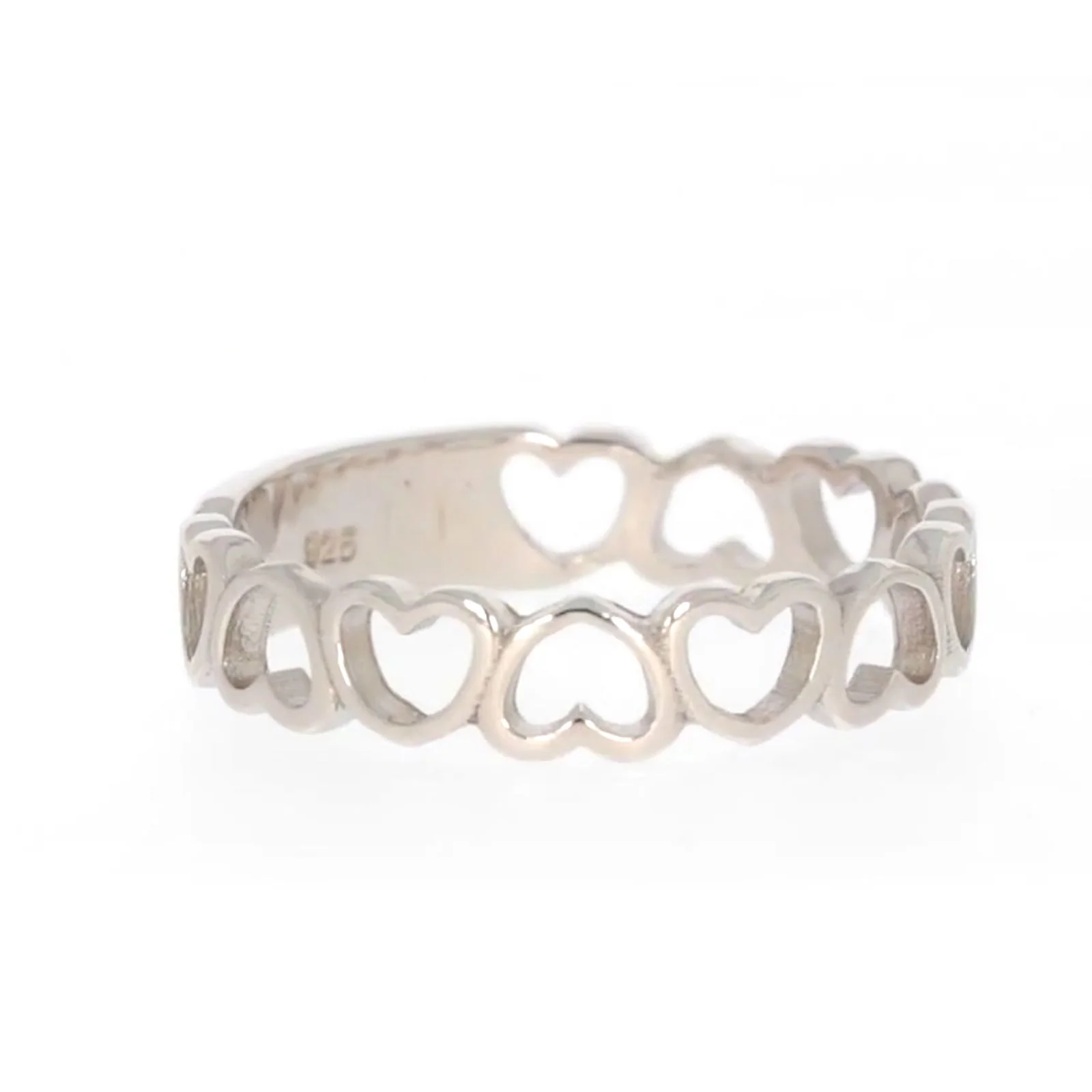 Sterling Silver Linked Hearts Ring - Image 67