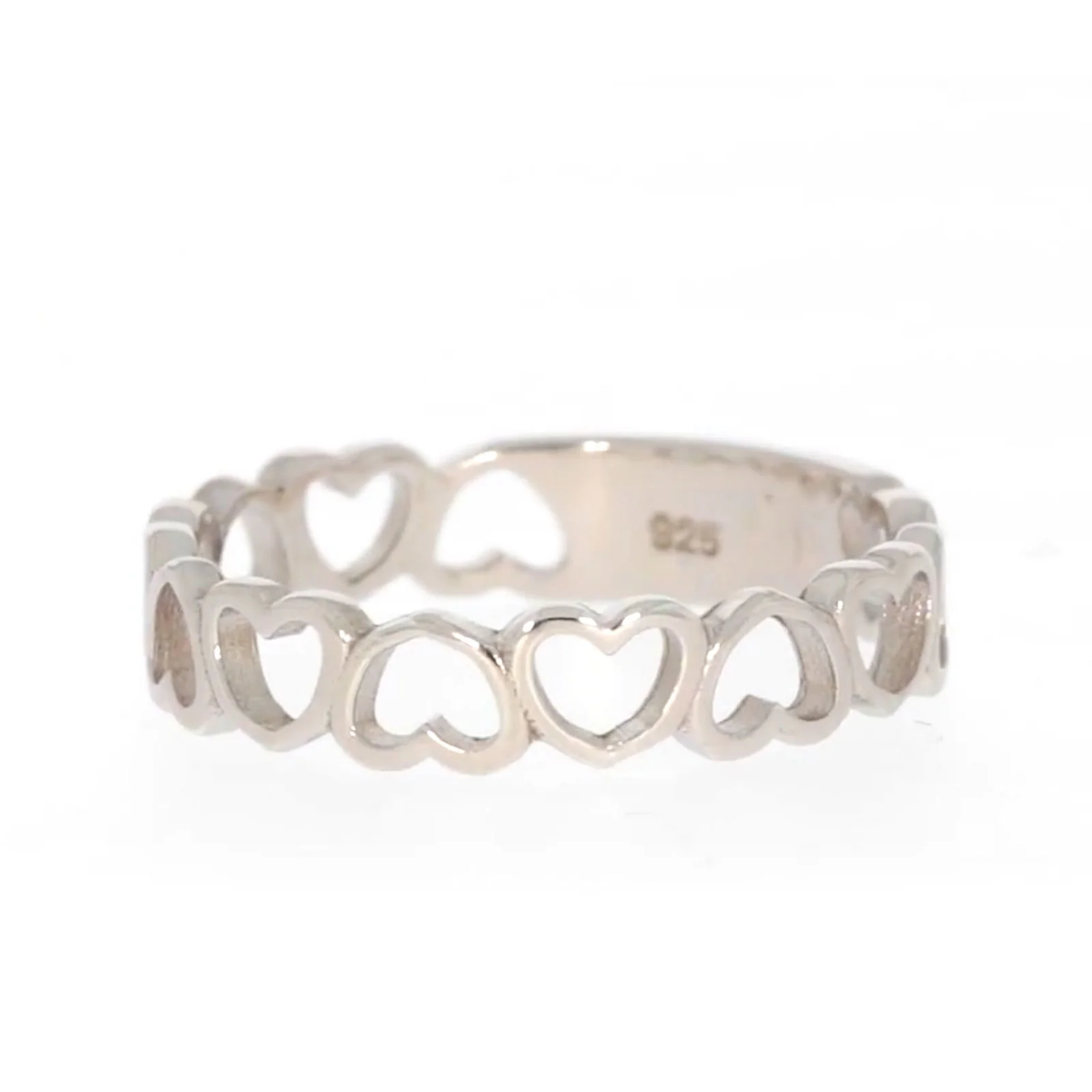 Sterling Silver Linked Hearts Ring - Image 7