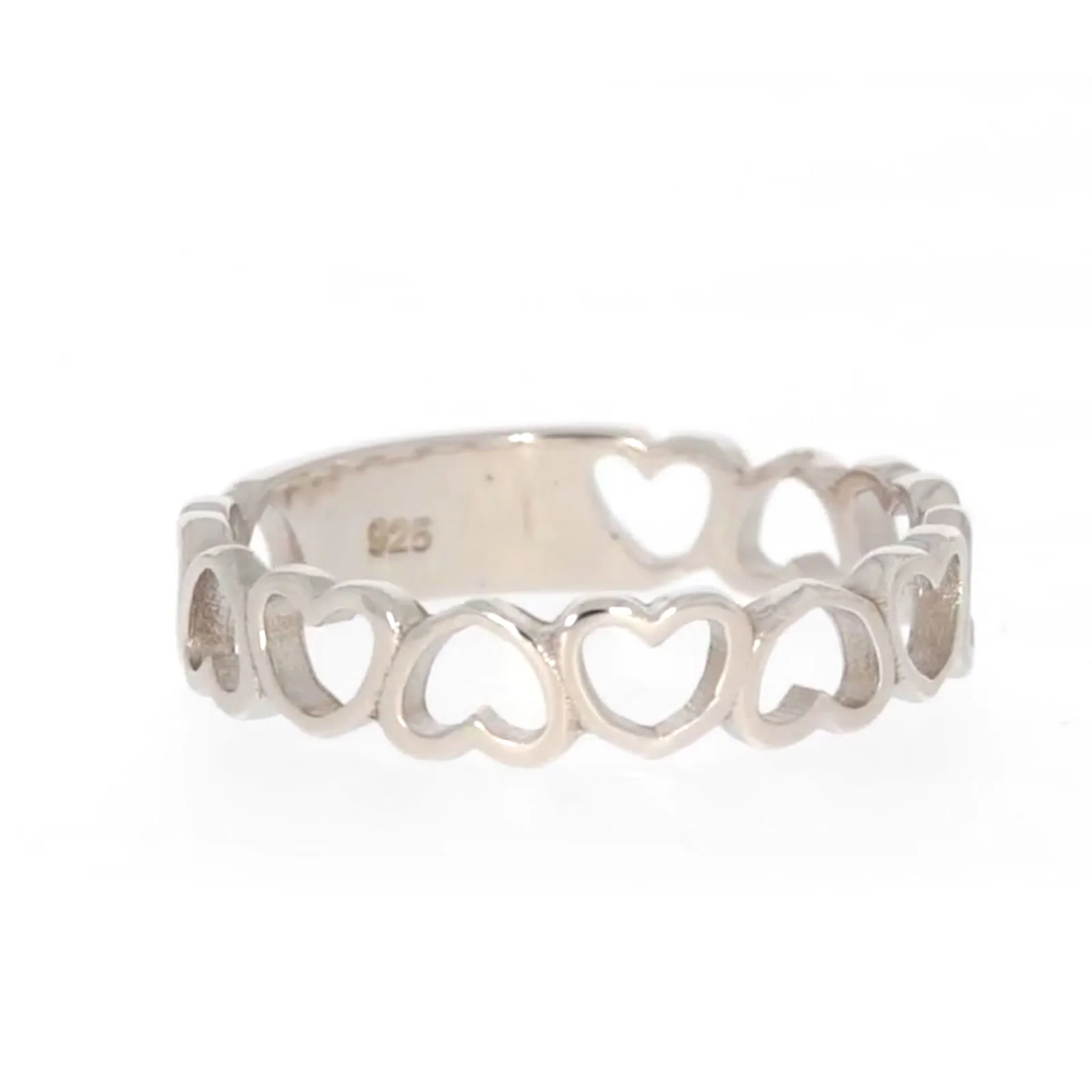 Sterling Silver Linked Hearts Ring - Image 70