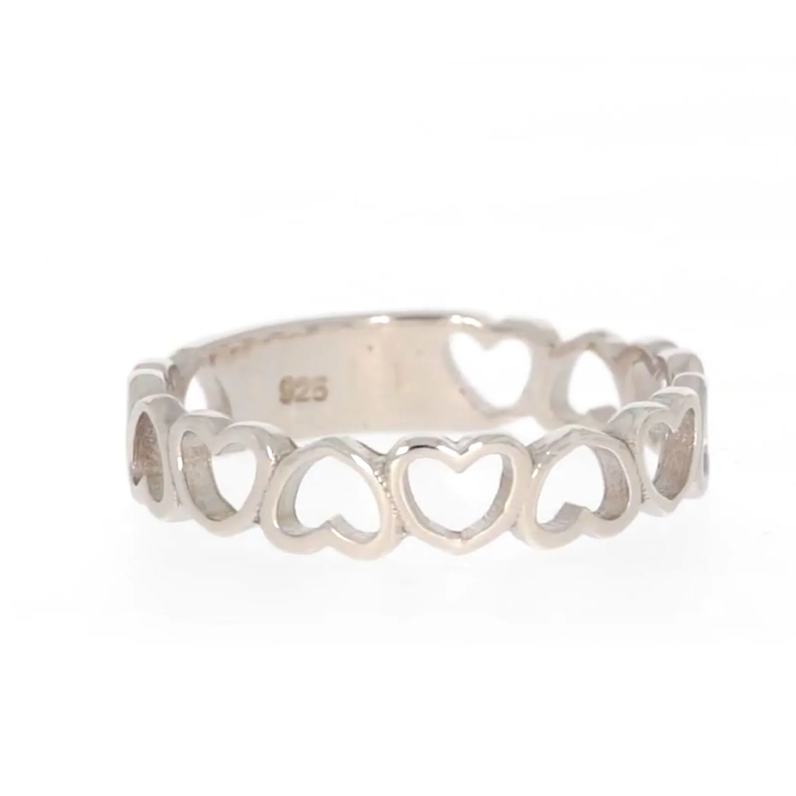 Sterling Silver Linked Hearts Ring - Image 71