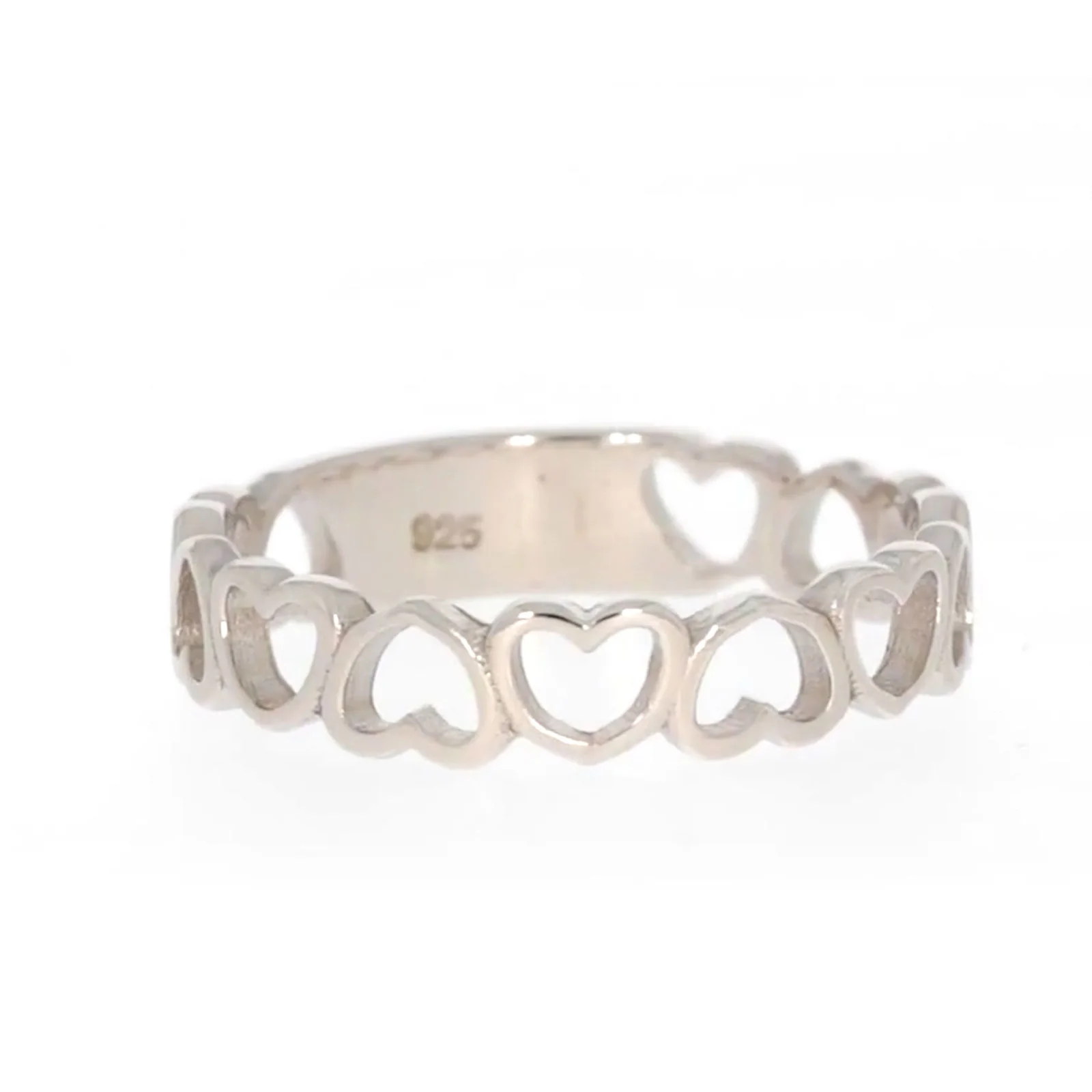 Sterling Silver Linked Hearts Ring - Image 72