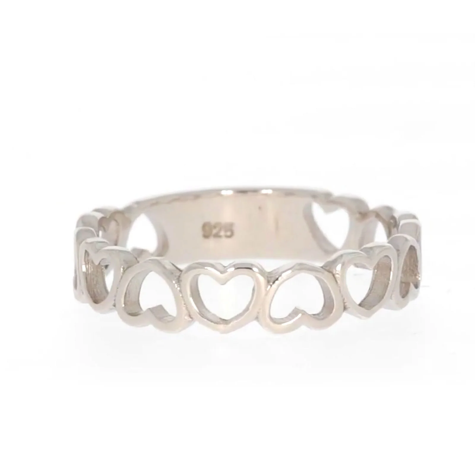 Sterling Silver Linked Hearts Ring - Image 74