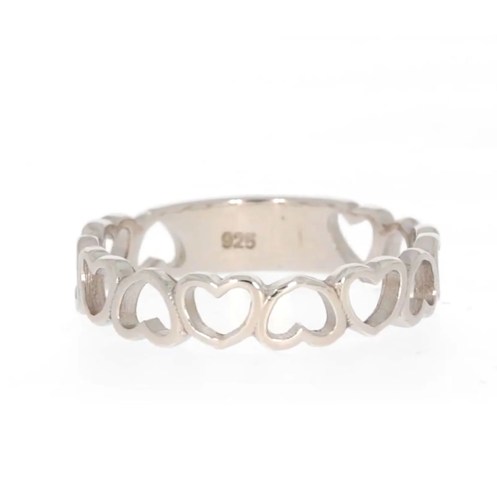 Sterling Silver Linked Hearts Ring - Image 75