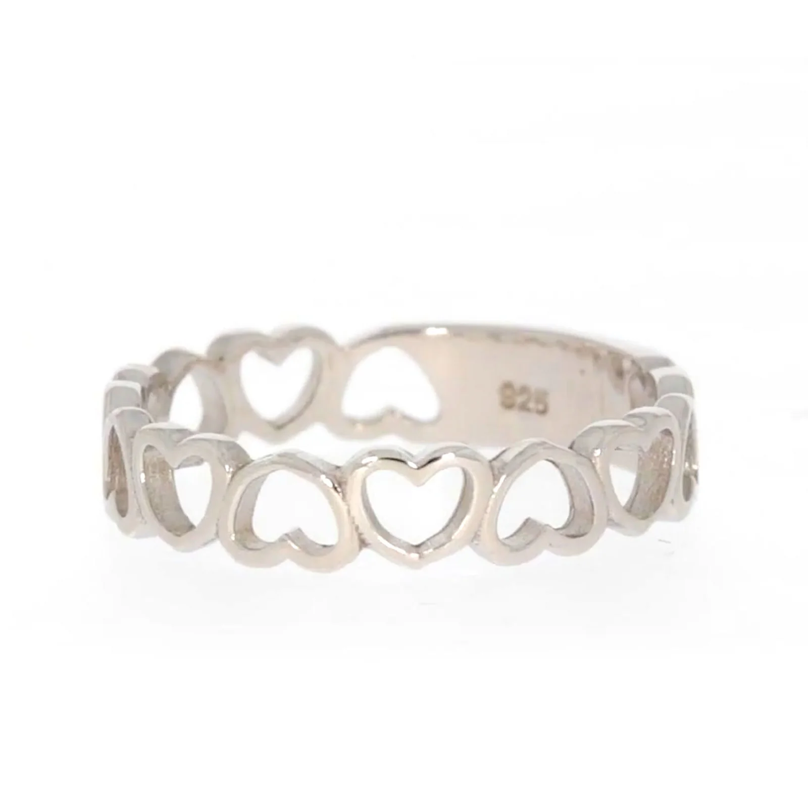 Sterling Silver Linked Hearts Ring - Image 8