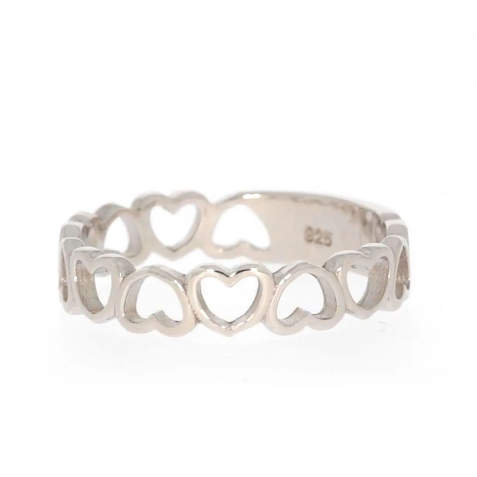 Sterling Silver Linked Hearts Ring - Image 9