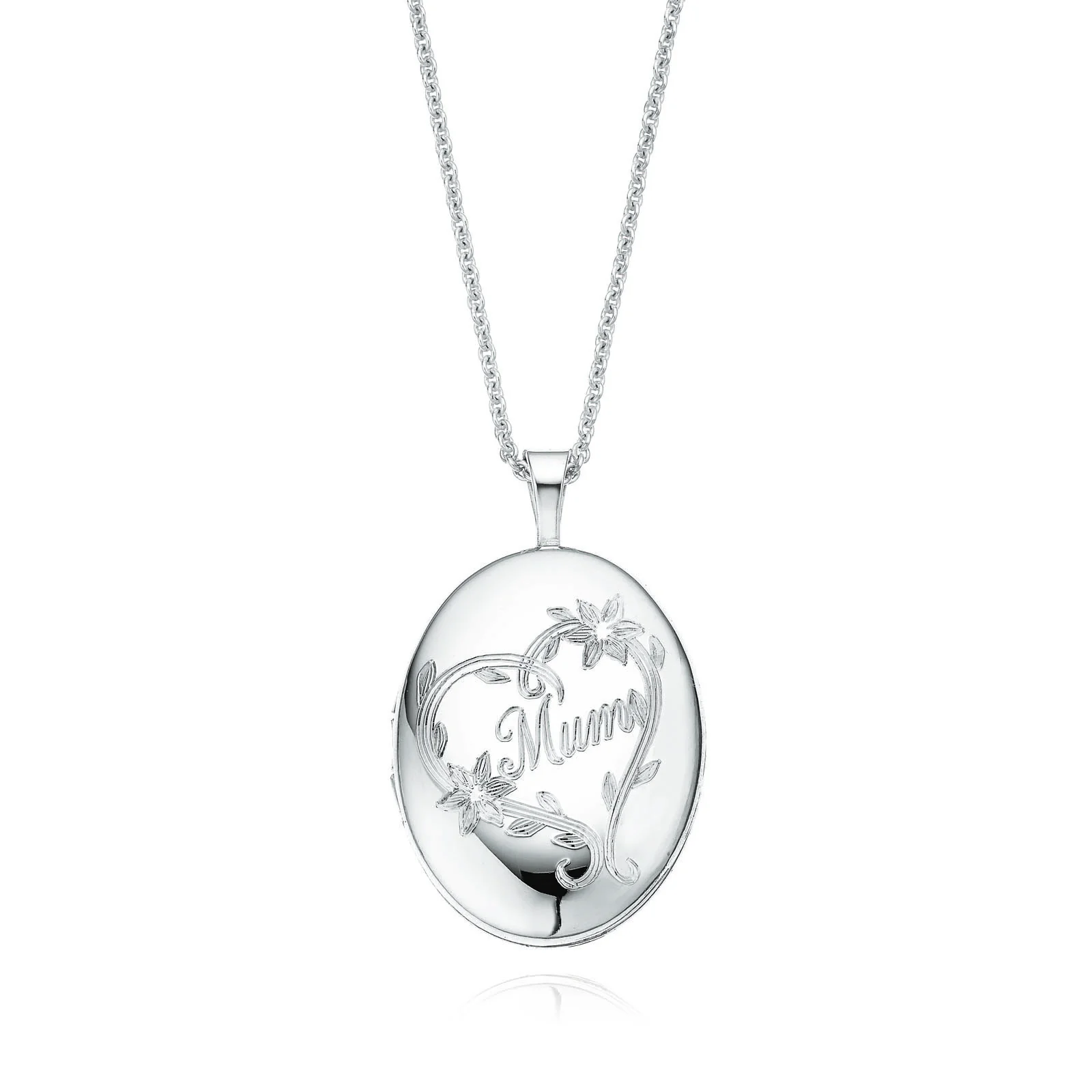 Sterling Silver 16mm Oval Mum Locket