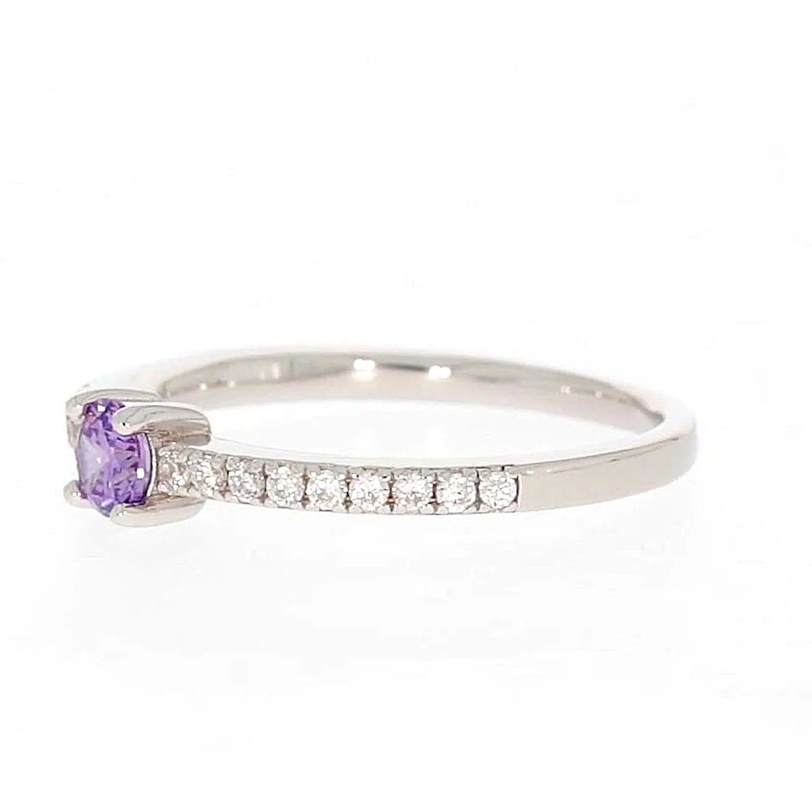 Sterling Silver Cubic Zirconia Stacker Ring - Image 13