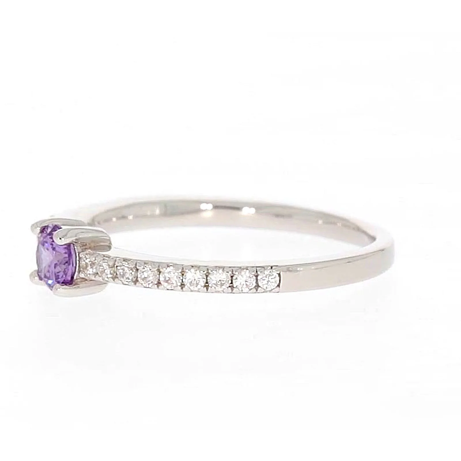 Sterling Silver Cubic Zirconia Stacker Ring - Image 14
