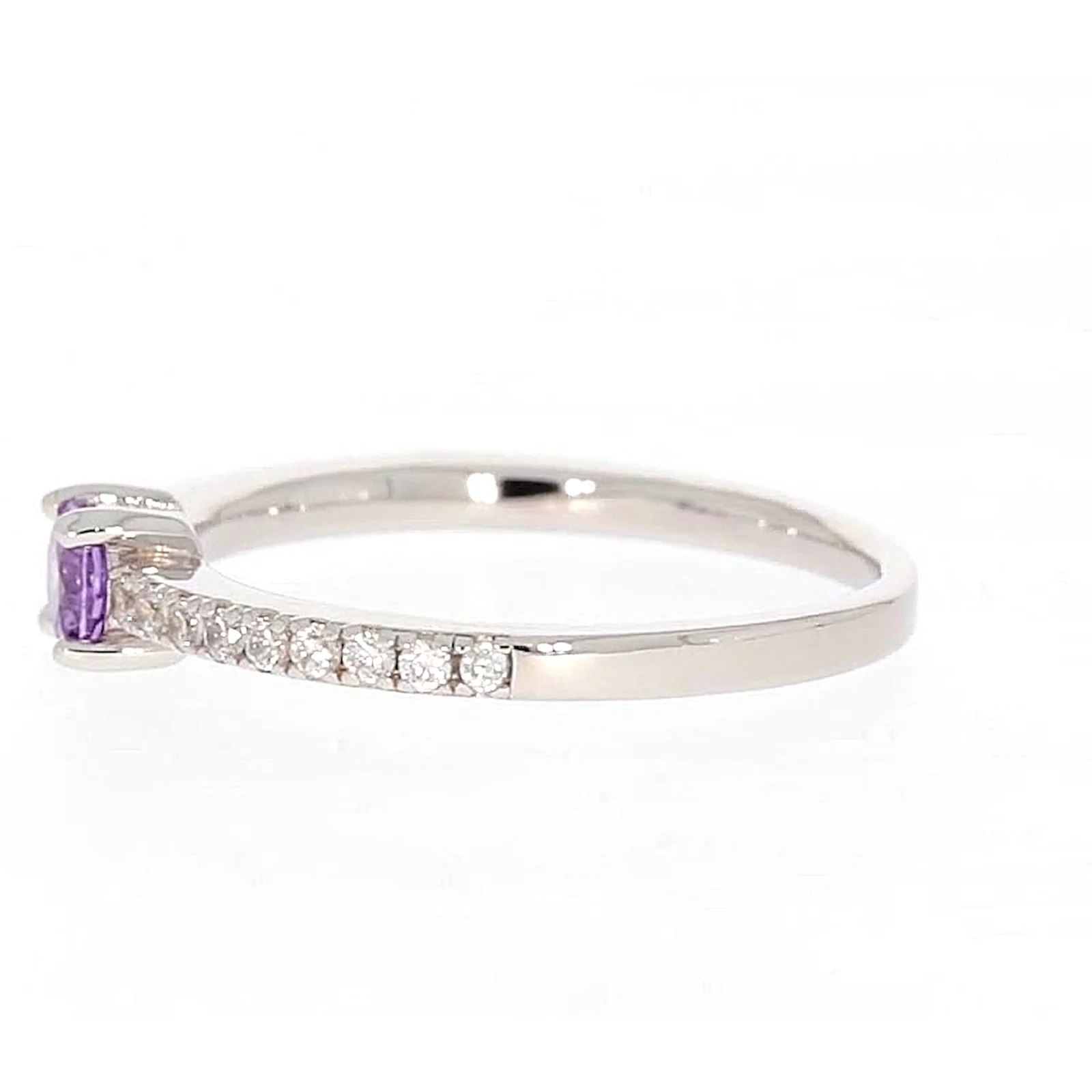 Sterling Silver Cubic Zirconia Stacker Ring - Image 18