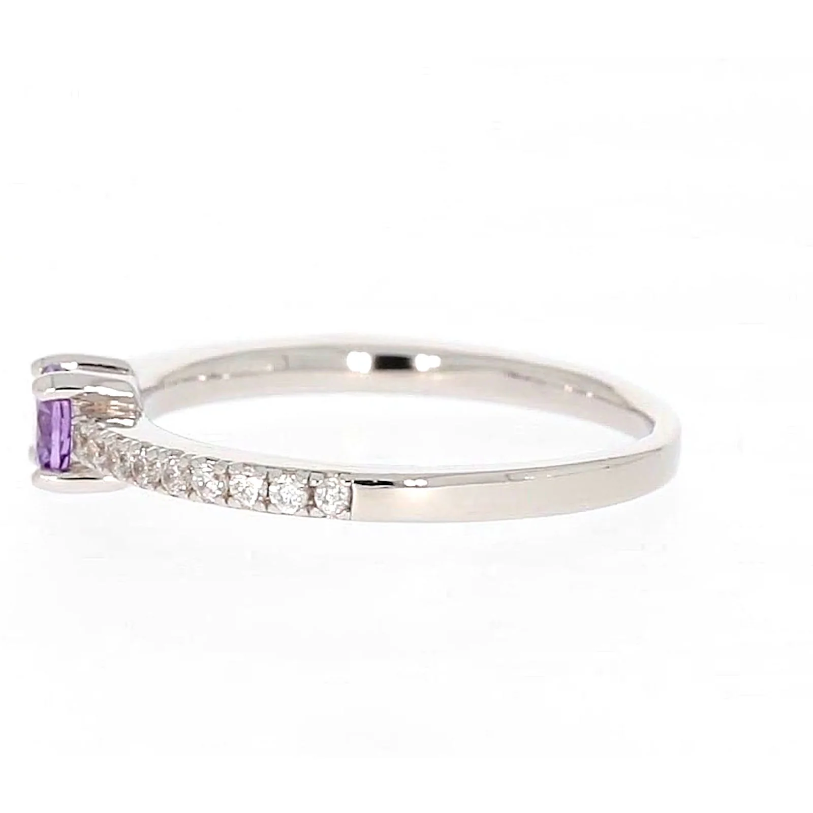Sterling Silver Cubic Zirconia Stacker Ring - Image 19