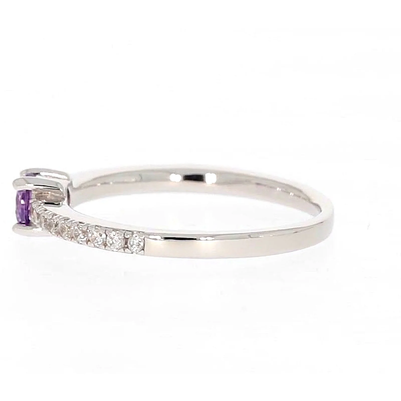 Sterling Silver Cubic Zirconia Stacker Ring - Image 21
