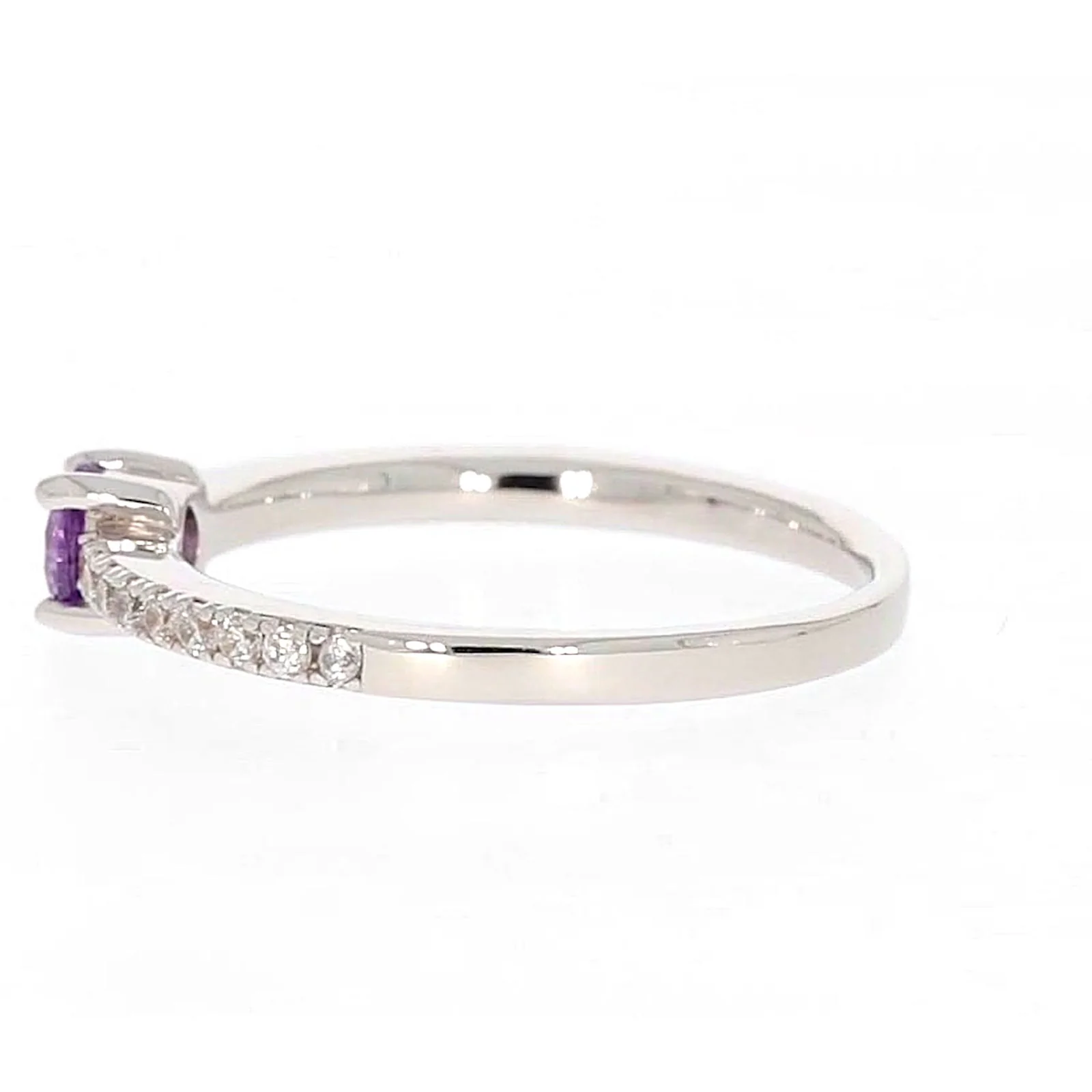Sterling Silver Cubic Zirconia Stacker Ring - Image 22