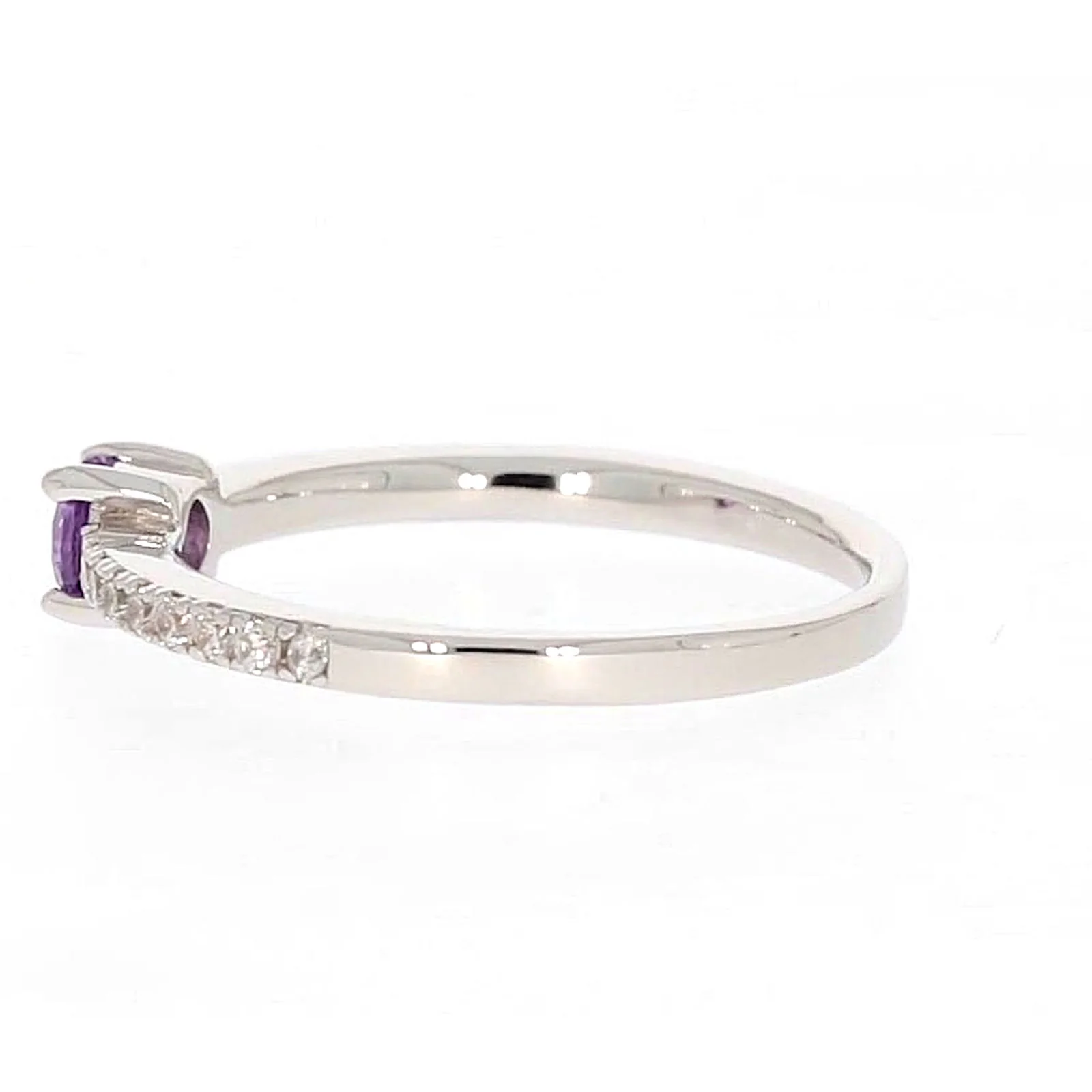 Sterling Silver Cubic Zirconia Stacker Ring - Image 23