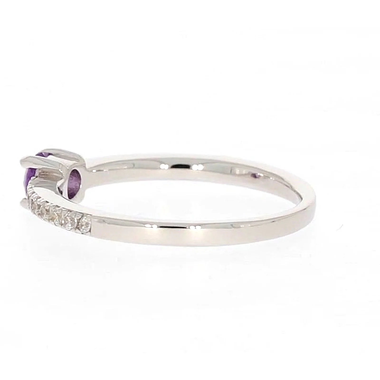 Sterling Silver Cubic Zirconia Stacker Ring - Image 25