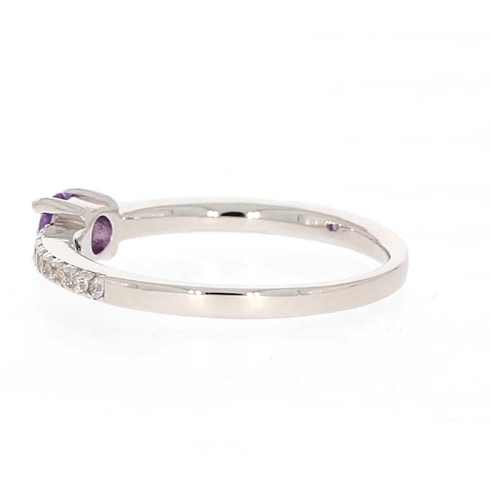 Sterling Silver Cubic Zirconia Stacker Ring - Image 26
