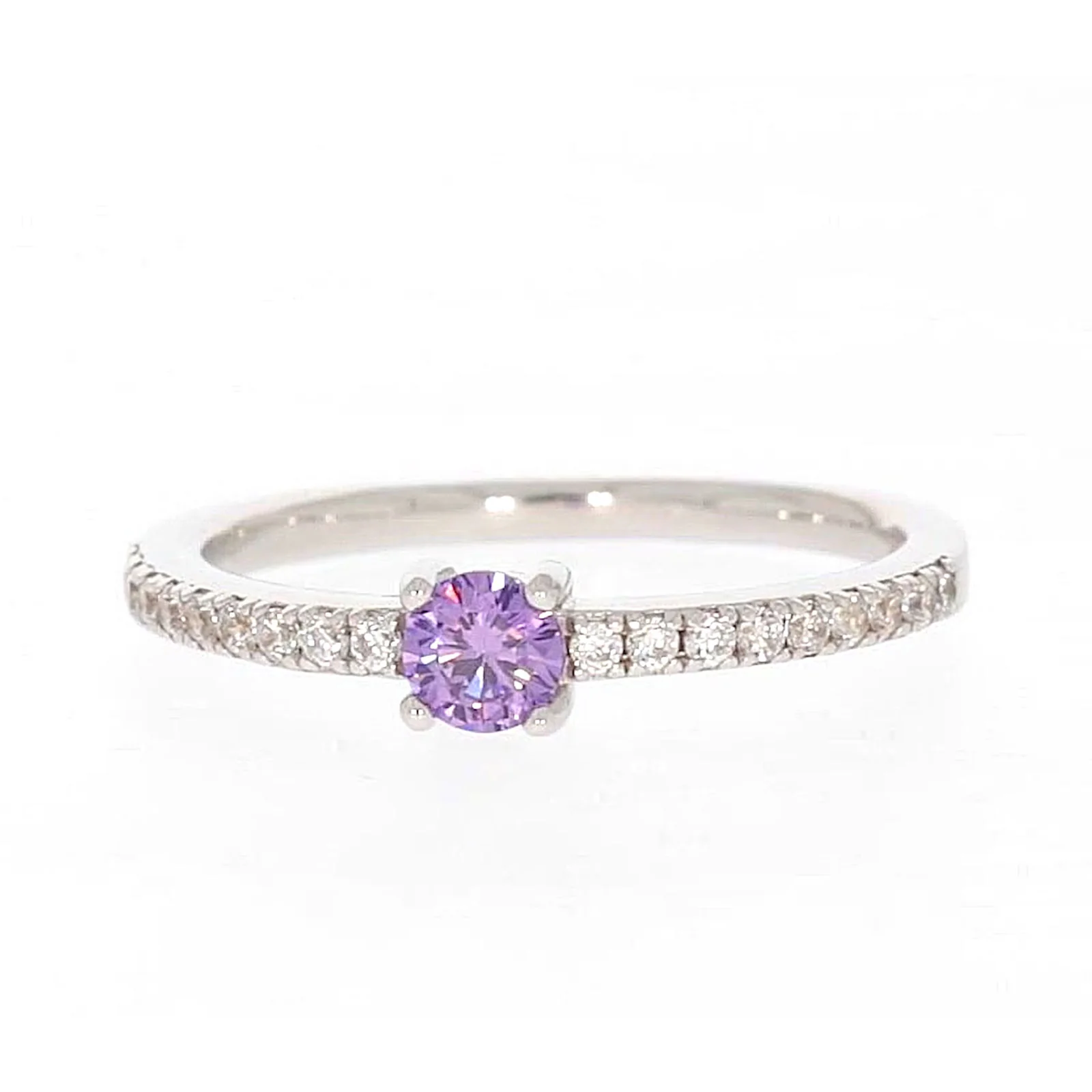 Sterling Silver Cubic Zirconia Stacker Ring - Image 3