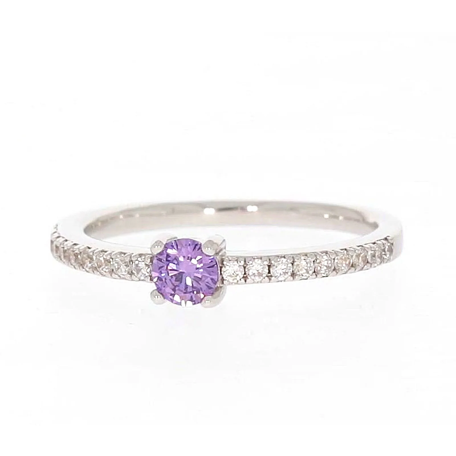 Sterling Silver Cubic Zirconia Stacker Ring - Image 4