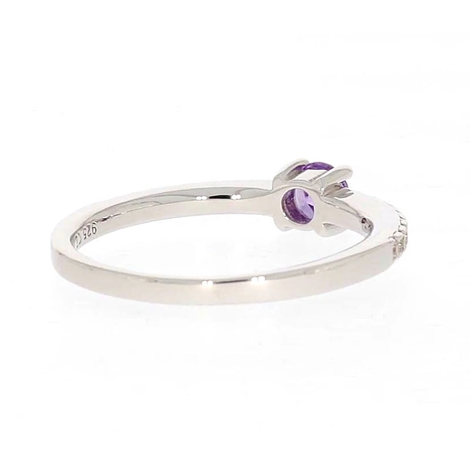 Sterling Silver Cubic Zirconia Stacker Ring - Image 45