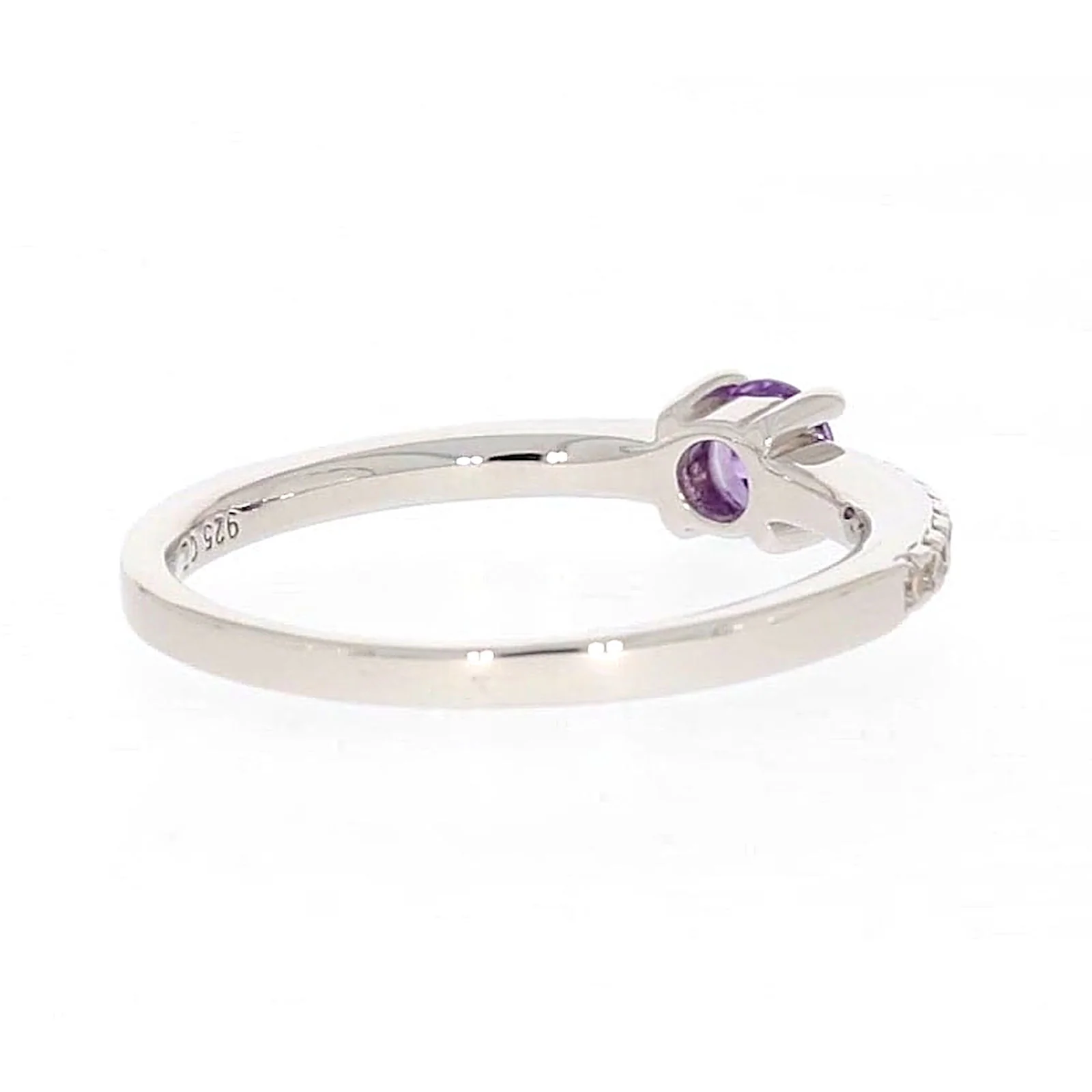 Sterling Silver Cubic Zirconia Stacker Ring - Image 46