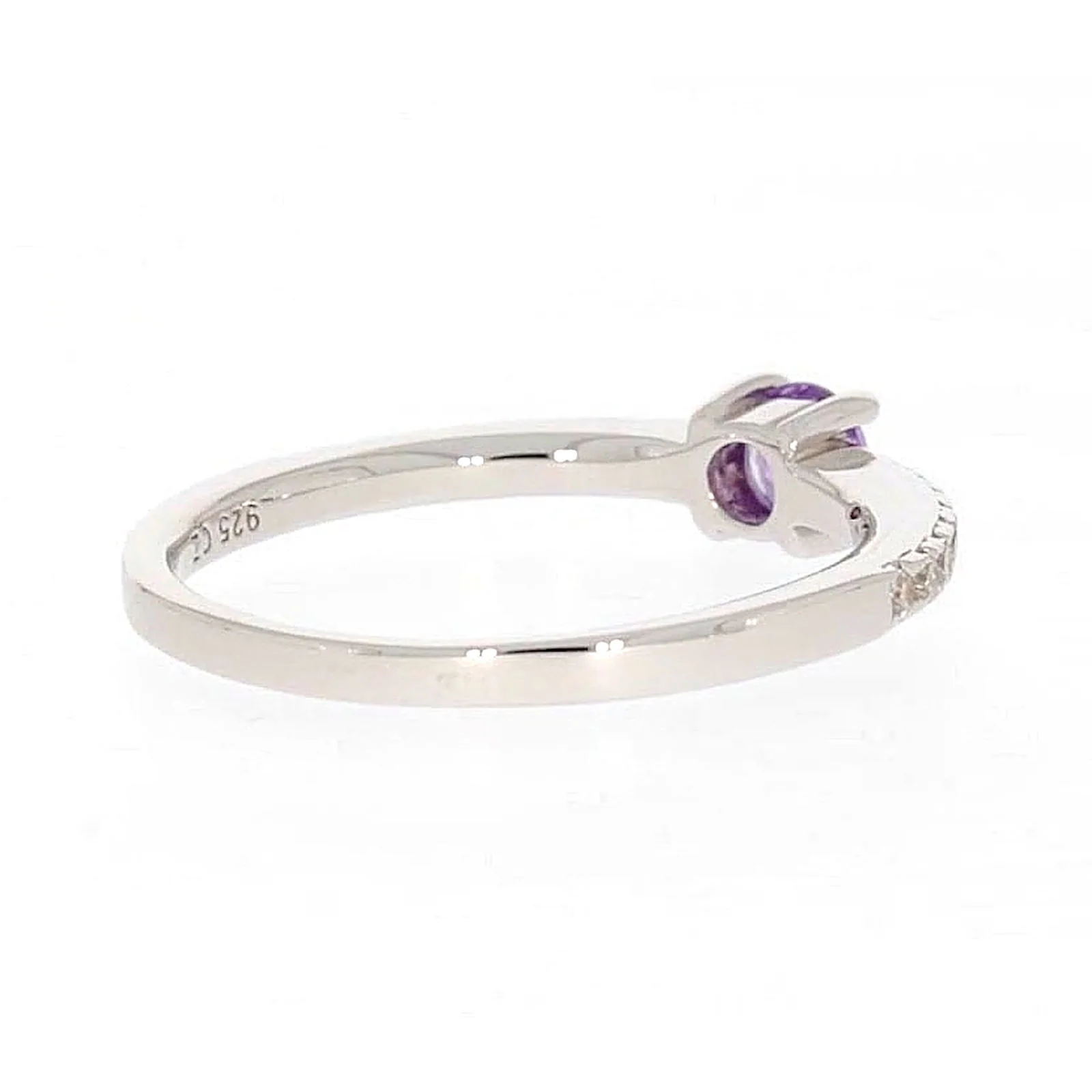 Sterling Silver Cubic Zirconia Stacker Ring - Image 47