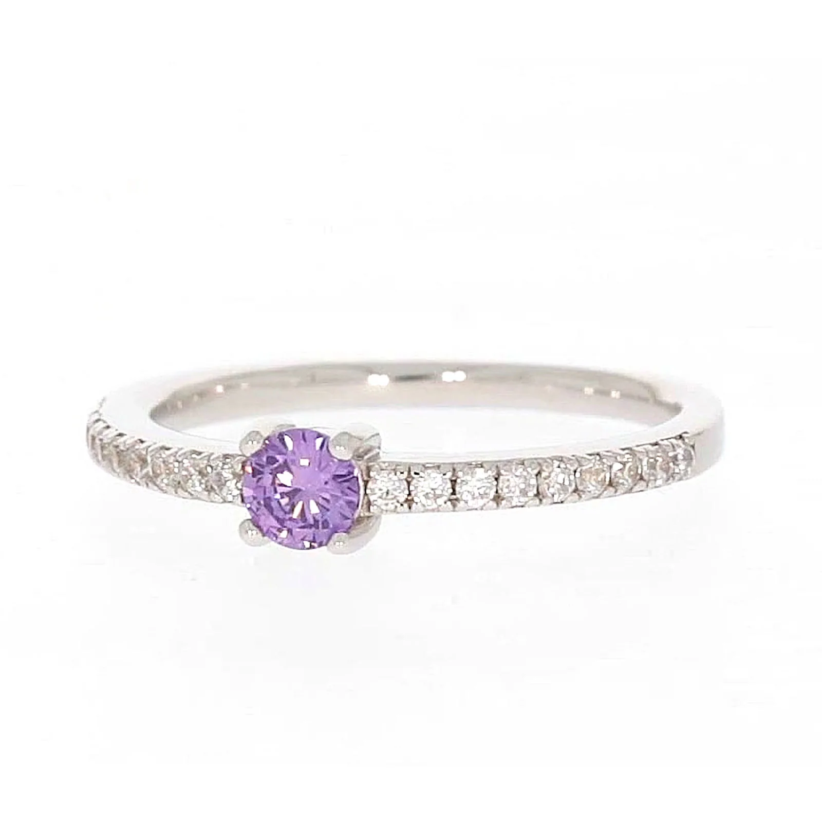 Sterling Silver Cubic Zirconia Stacker Ring - Image 5