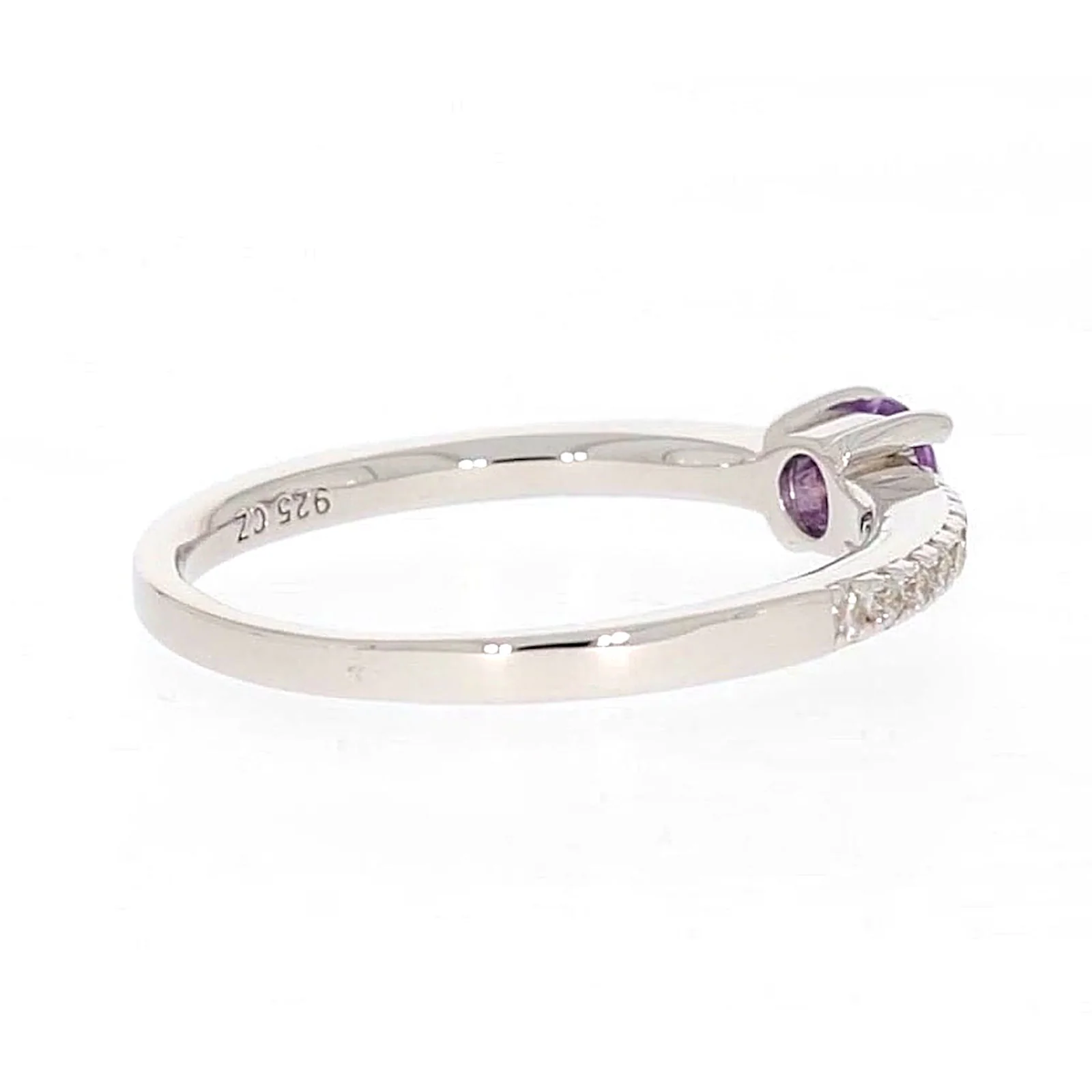 Sterling Silver Cubic Zirconia Stacker Ring - Image 50