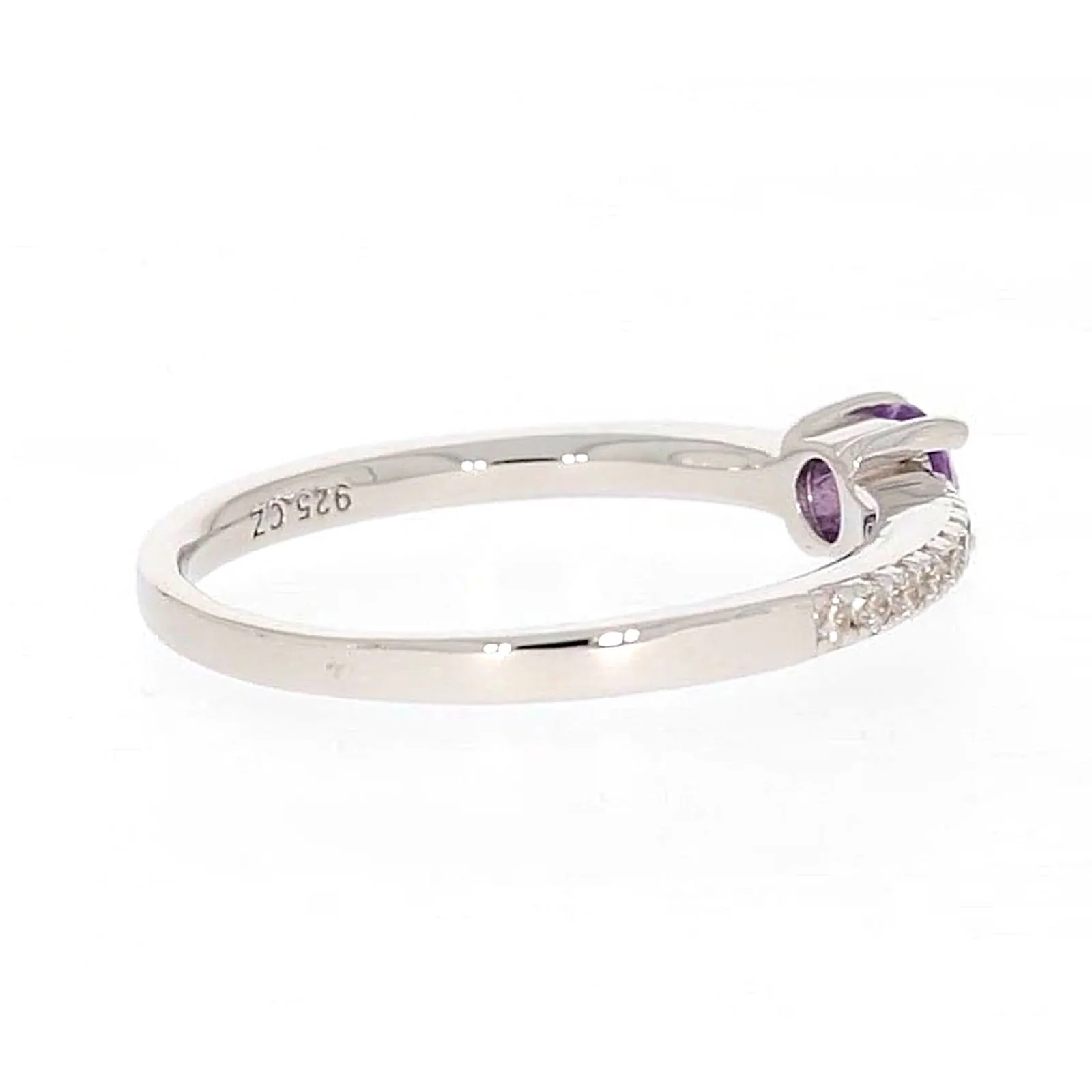 Sterling Silver Cubic Zirconia Stacker Ring - Image 51