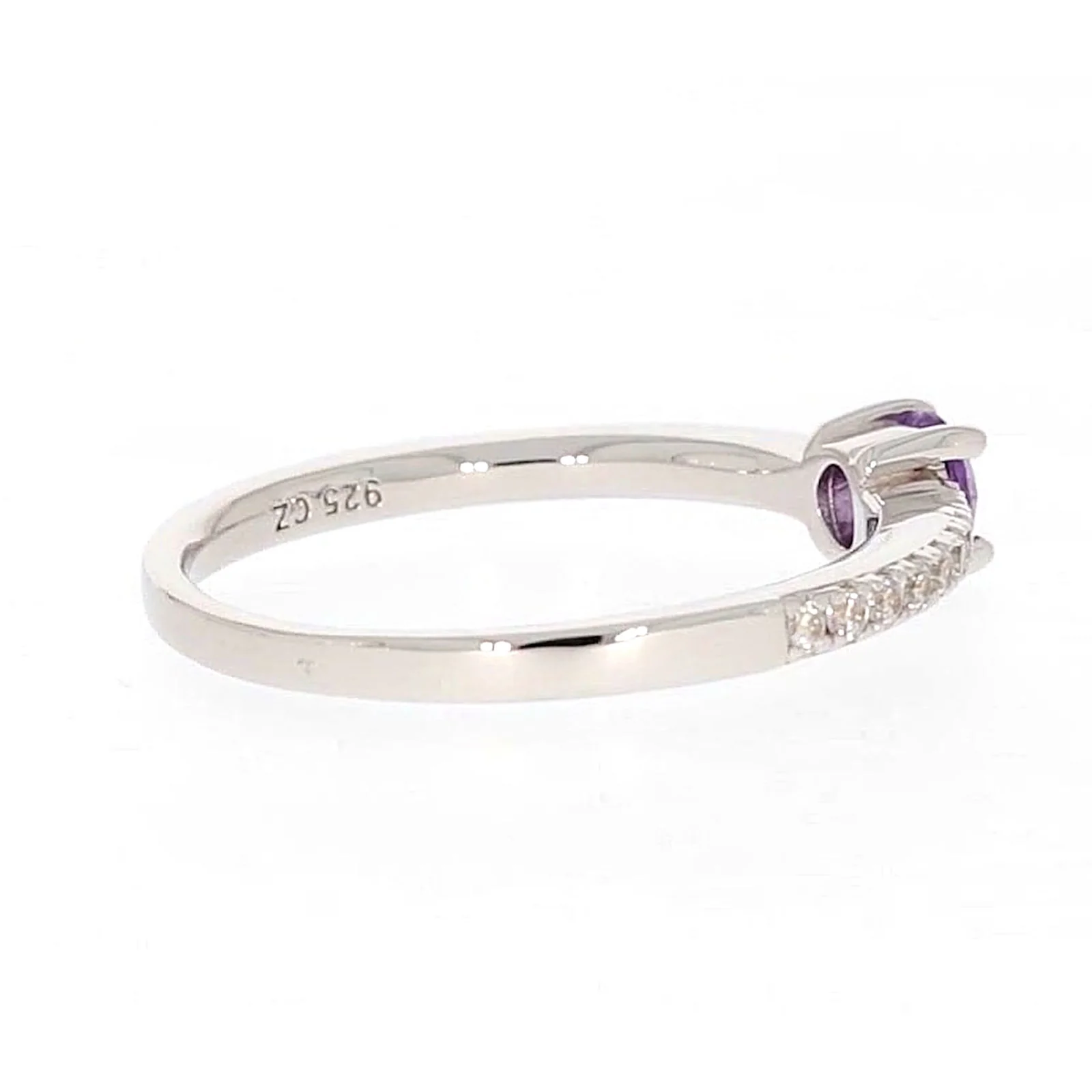Sterling Silver Cubic Zirconia Stacker Ring - Image 52