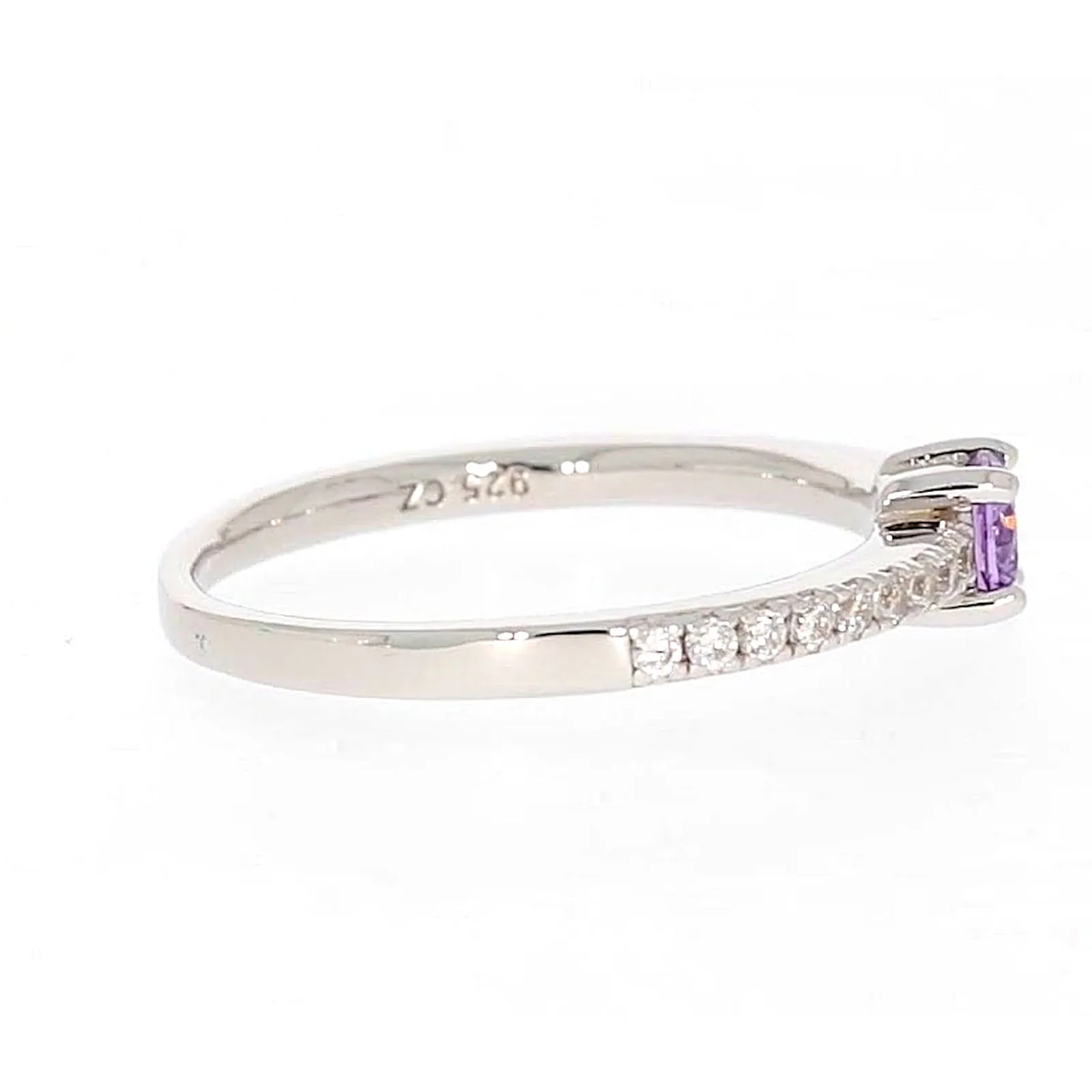 Sterling Silver Cubic Zirconia Stacker Ring - Image 57