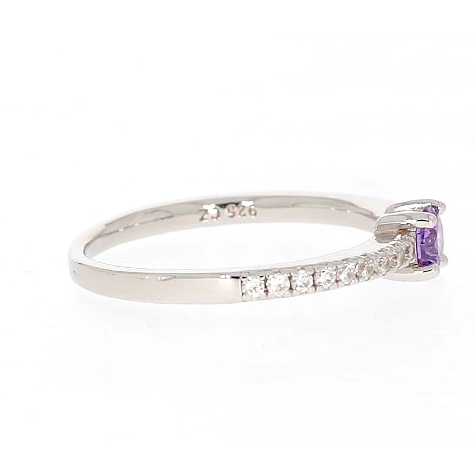 Sterling Silver Cubic Zirconia Stacker Ring - Image 59