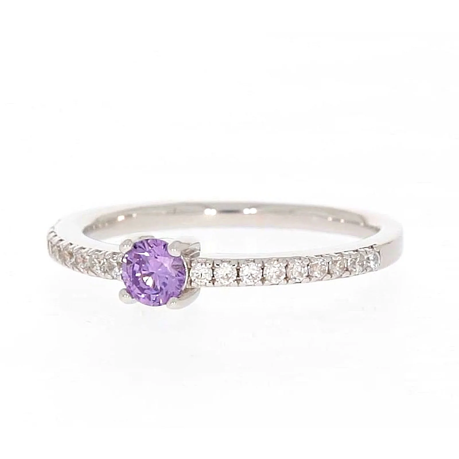 Sterling Silver Cubic Zirconia Stacker Ring - Image 6