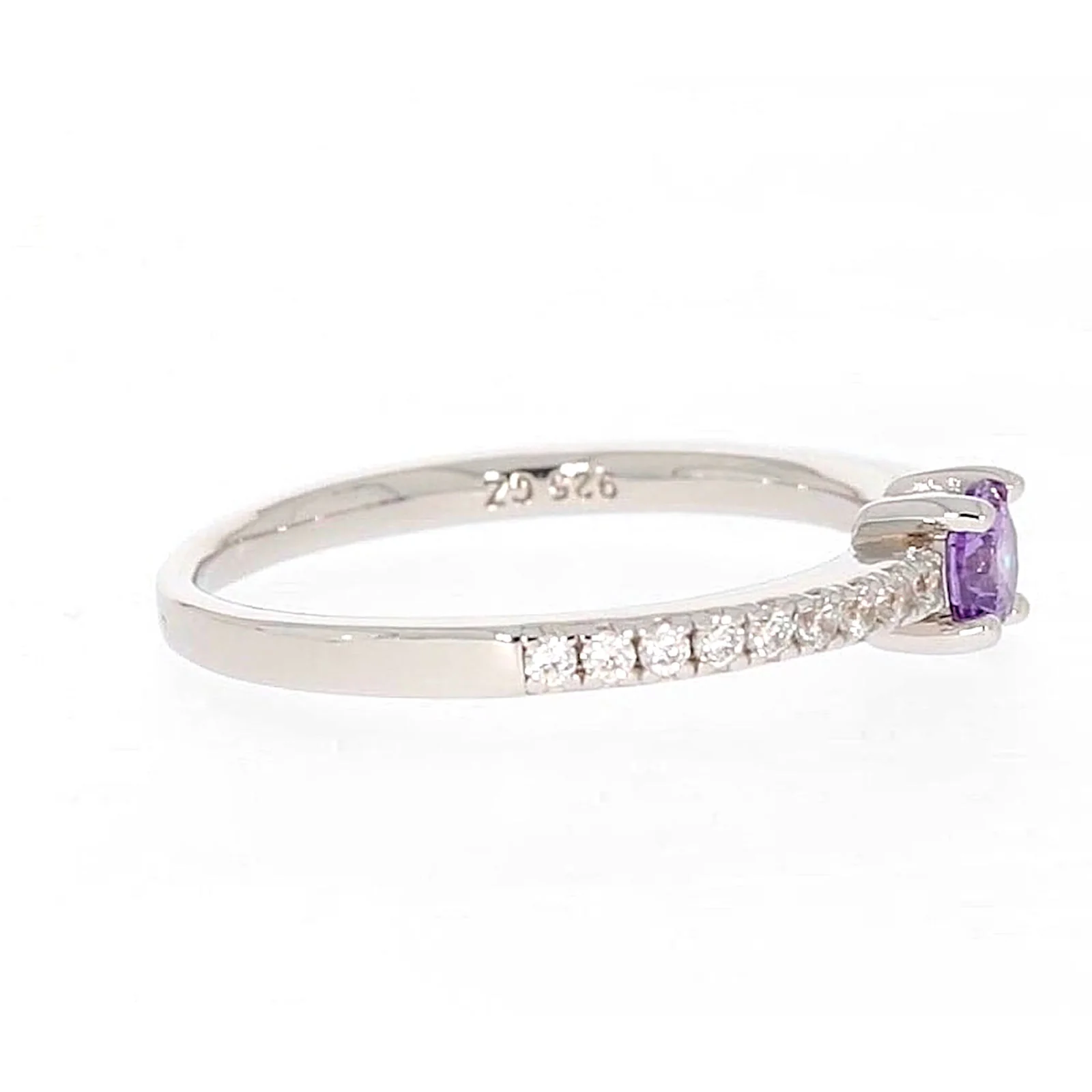 Sterling Silver Cubic Zirconia Stacker Ring - Image 60