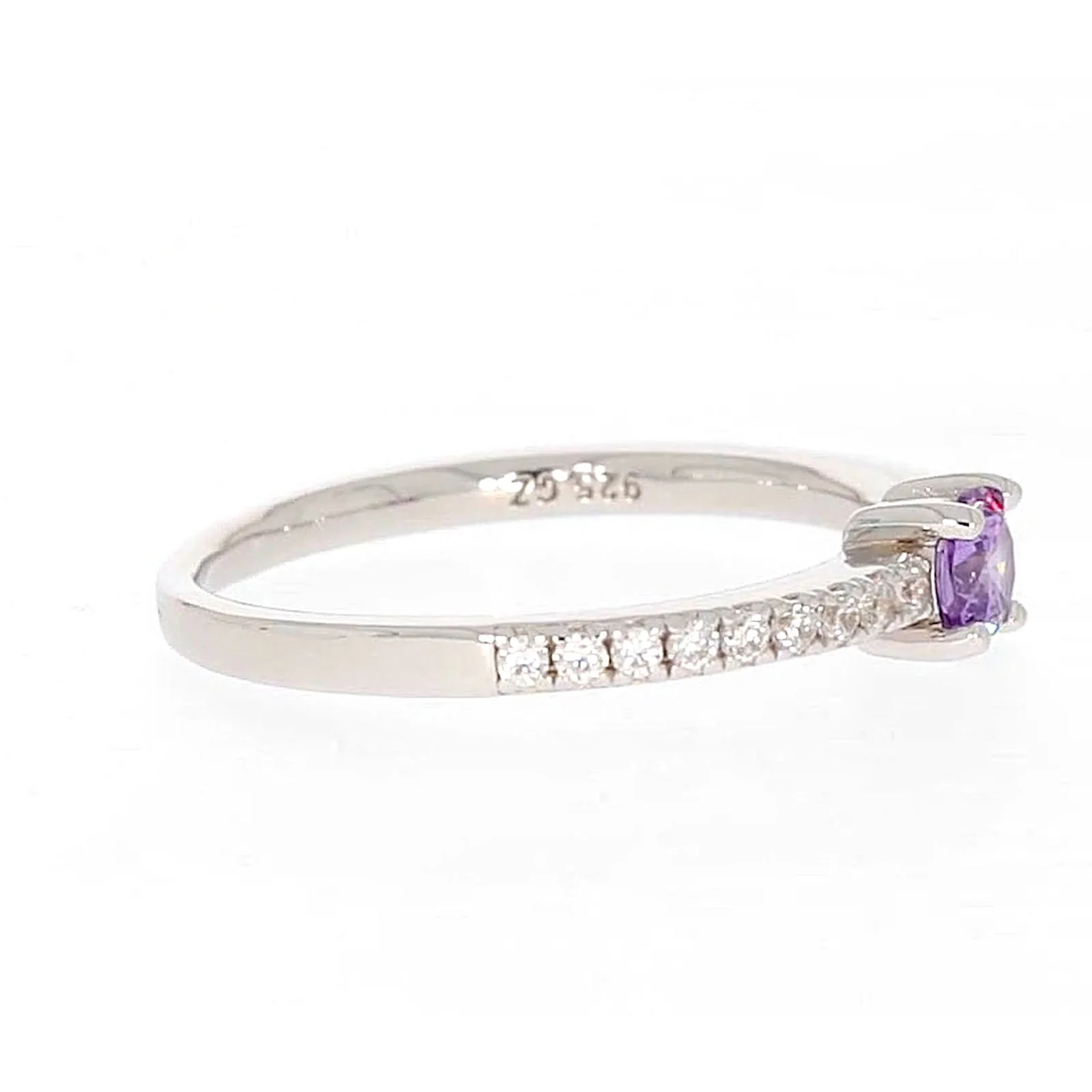 Sterling Silver Cubic Zirconia Stacker Ring - Image 61