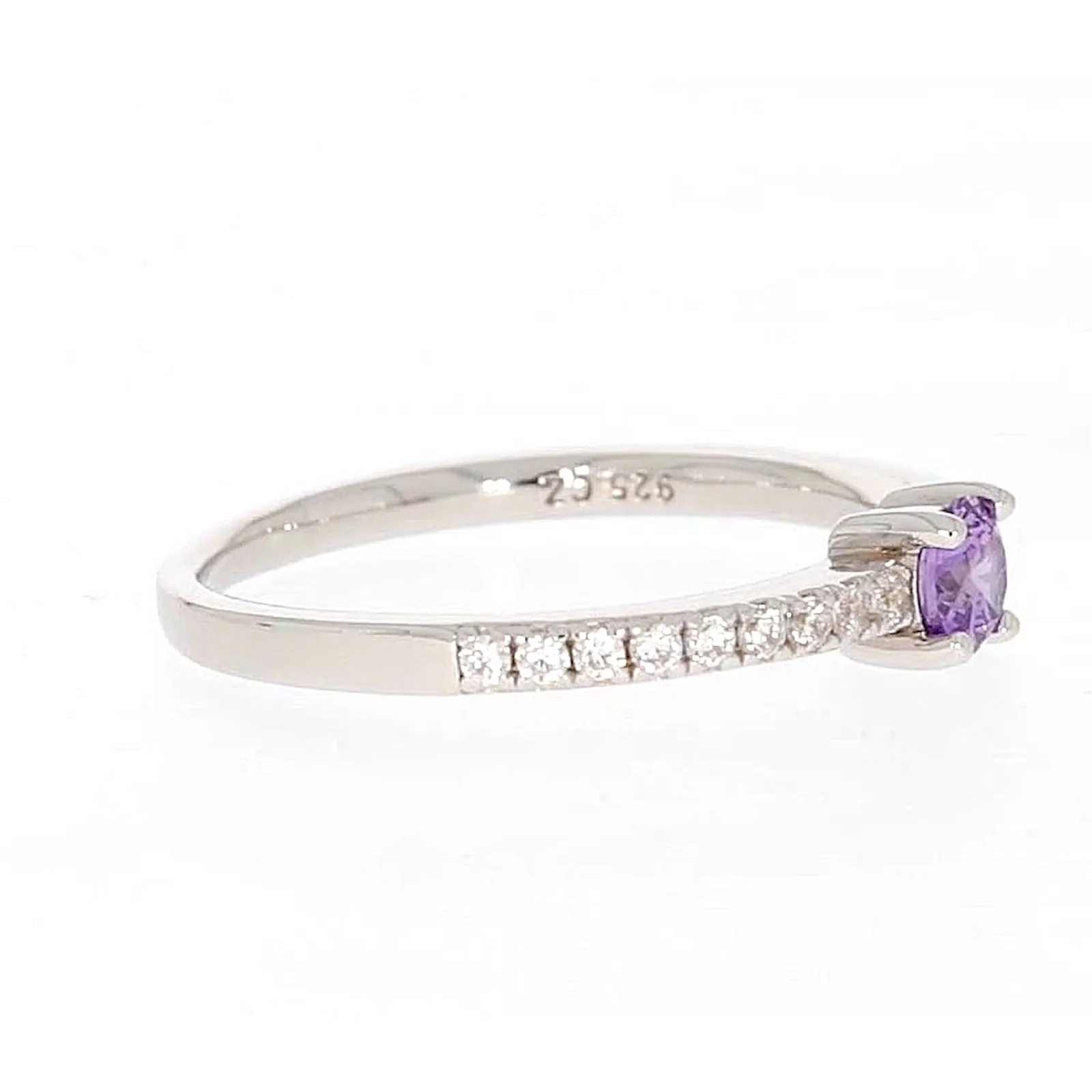 Sterling Silver Cubic Zirconia Stacker Ring - Image 62