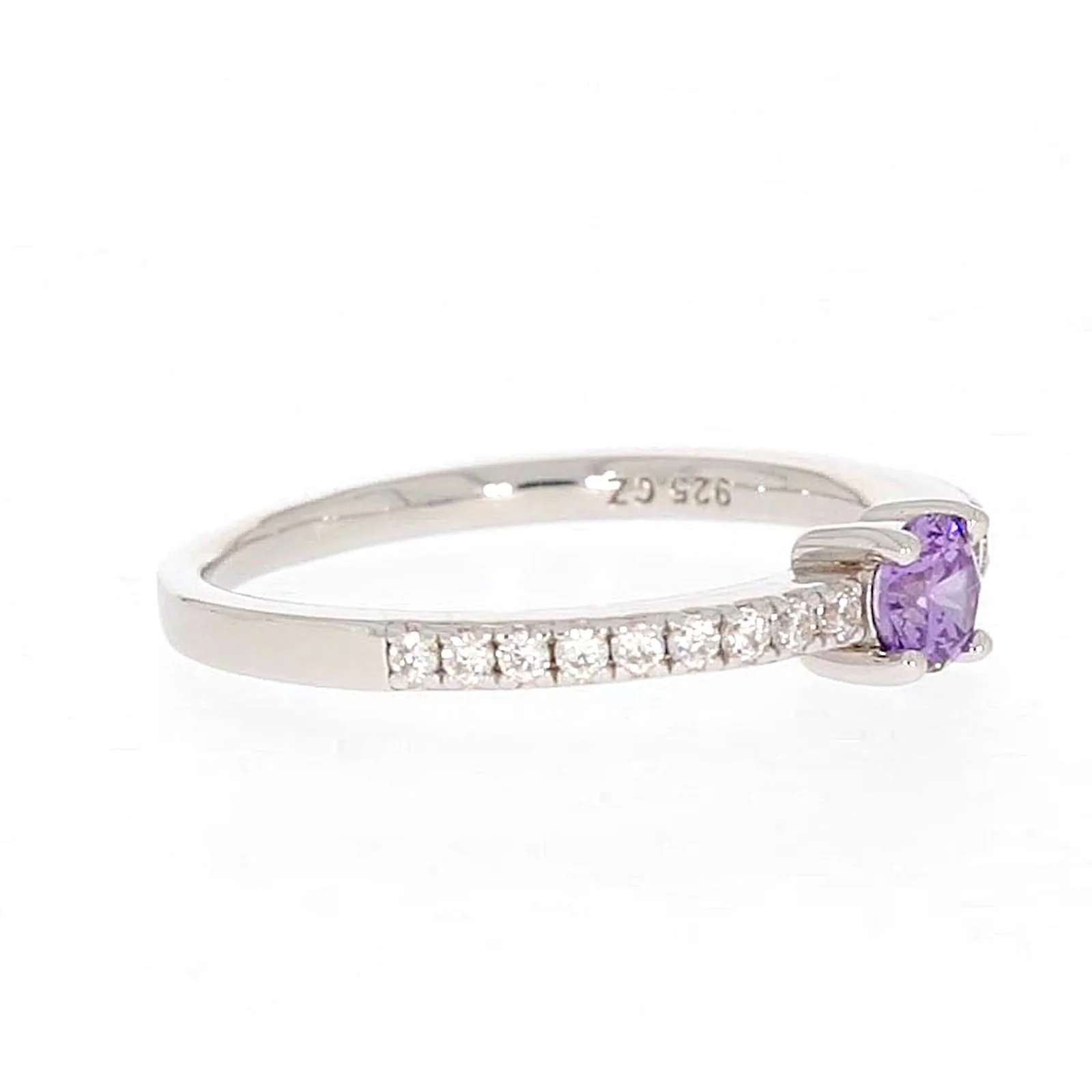 Sterling Silver Cubic Zirconia Stacker Ring - Image 64