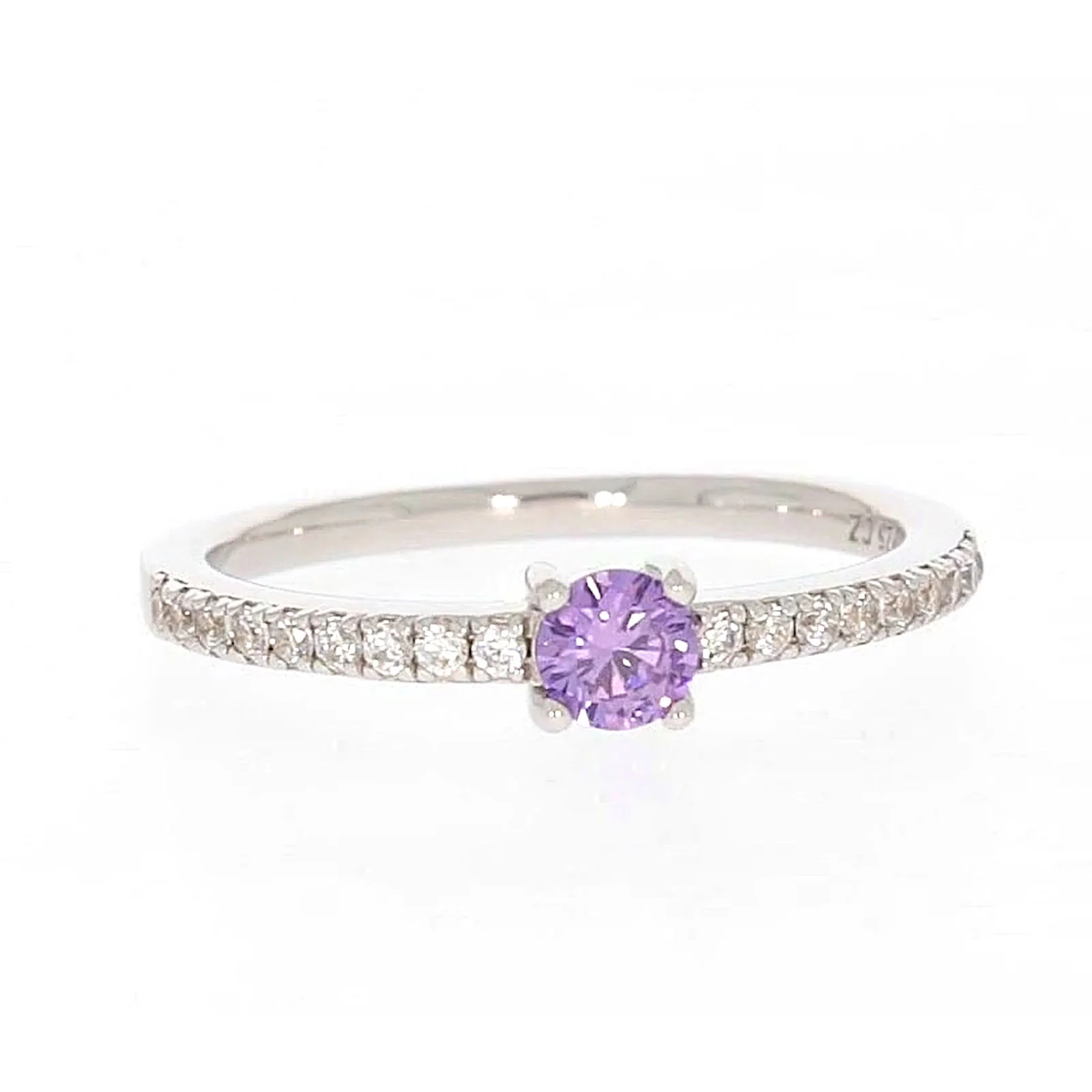 Sterling Silver Cubic Zirconia Stacker Ring - Image 74