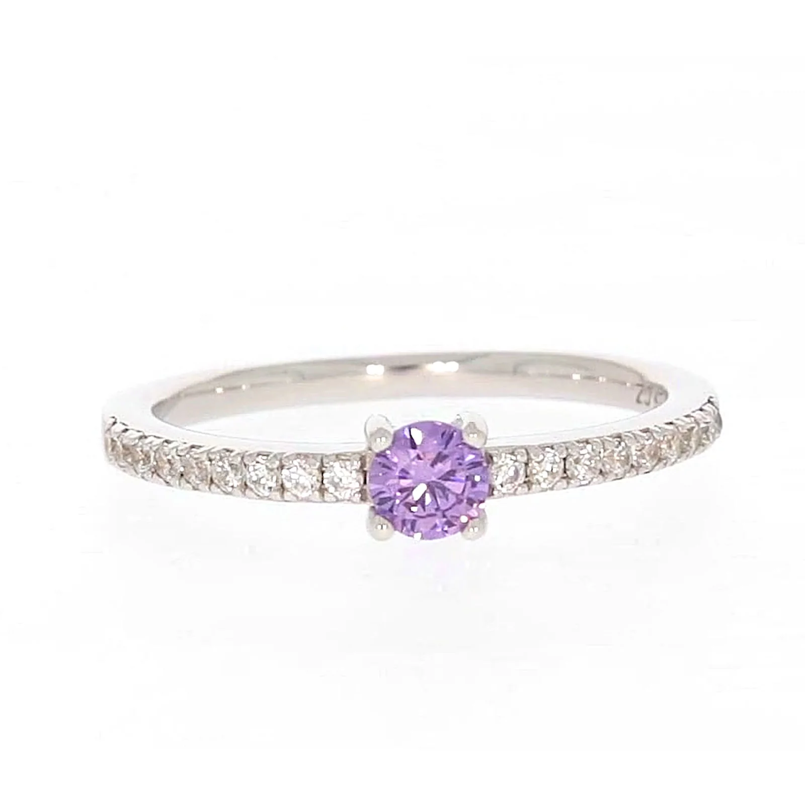 Sterling Silver Cubic Zirconia Stacker Ring - Image 75