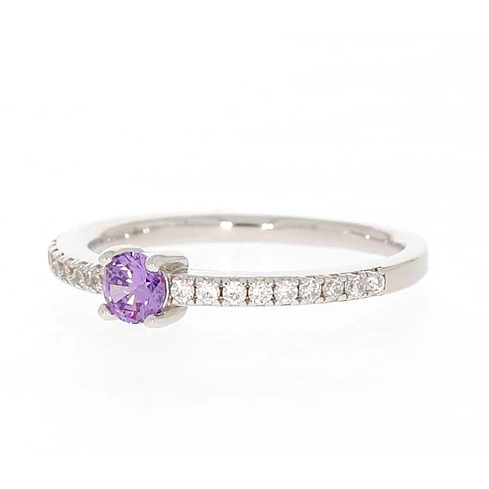 Sterling Silver Cubic Zirconia Stacker Ring - Image 8