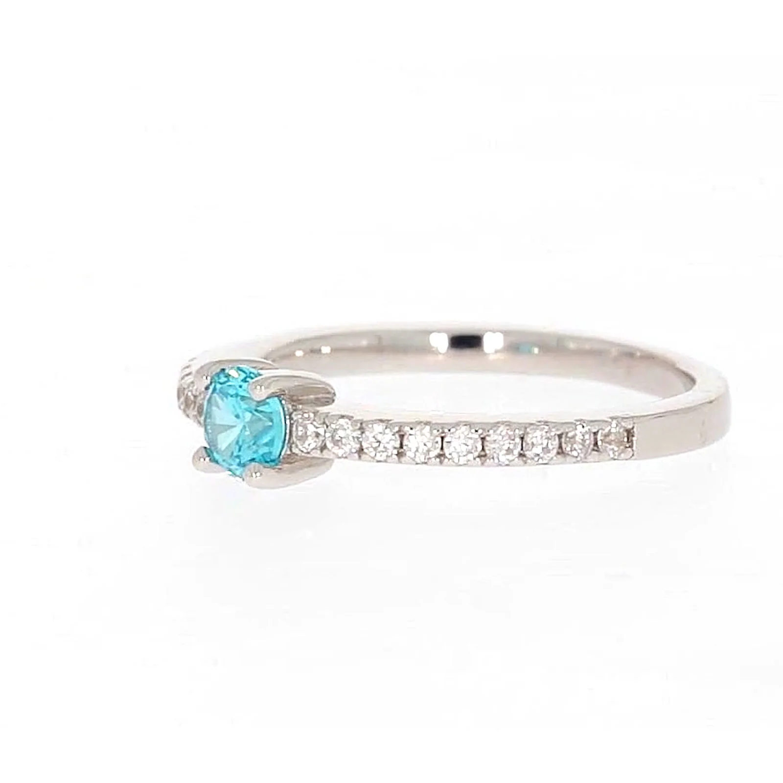 Sterling Silver Cubic Zirconia Stacker Ring - Image 11