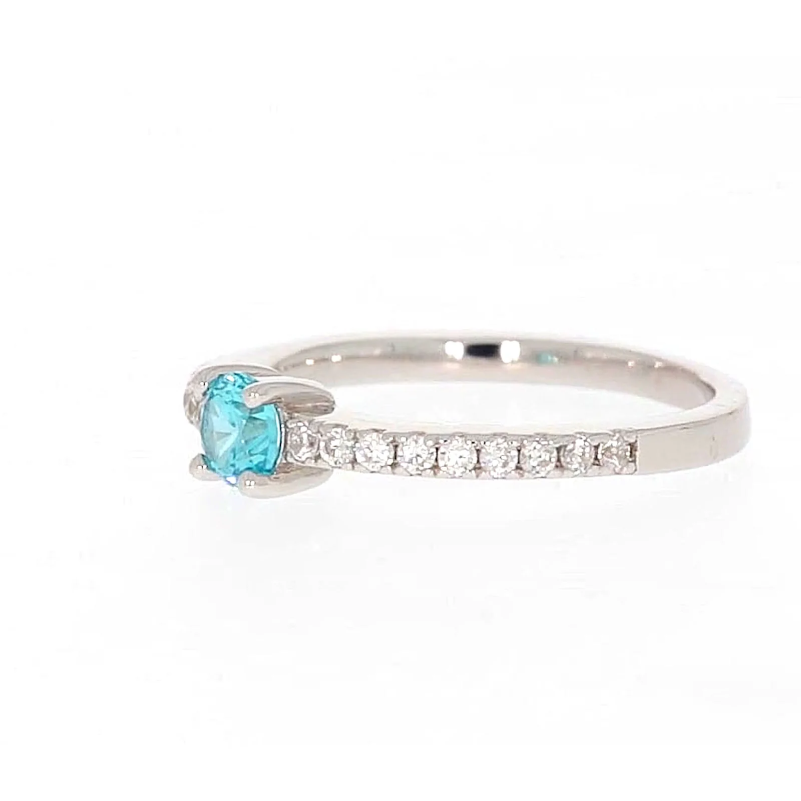 Sterling Silver Cubic Zirconia Stacker Ring - Image 12