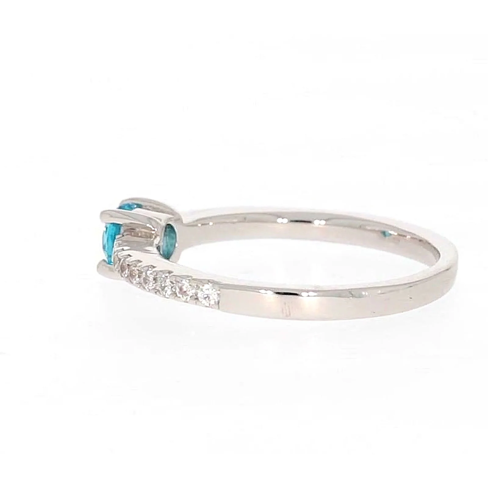 Sterling Silver Cubic Zirconia Stacker Ring - Image 24