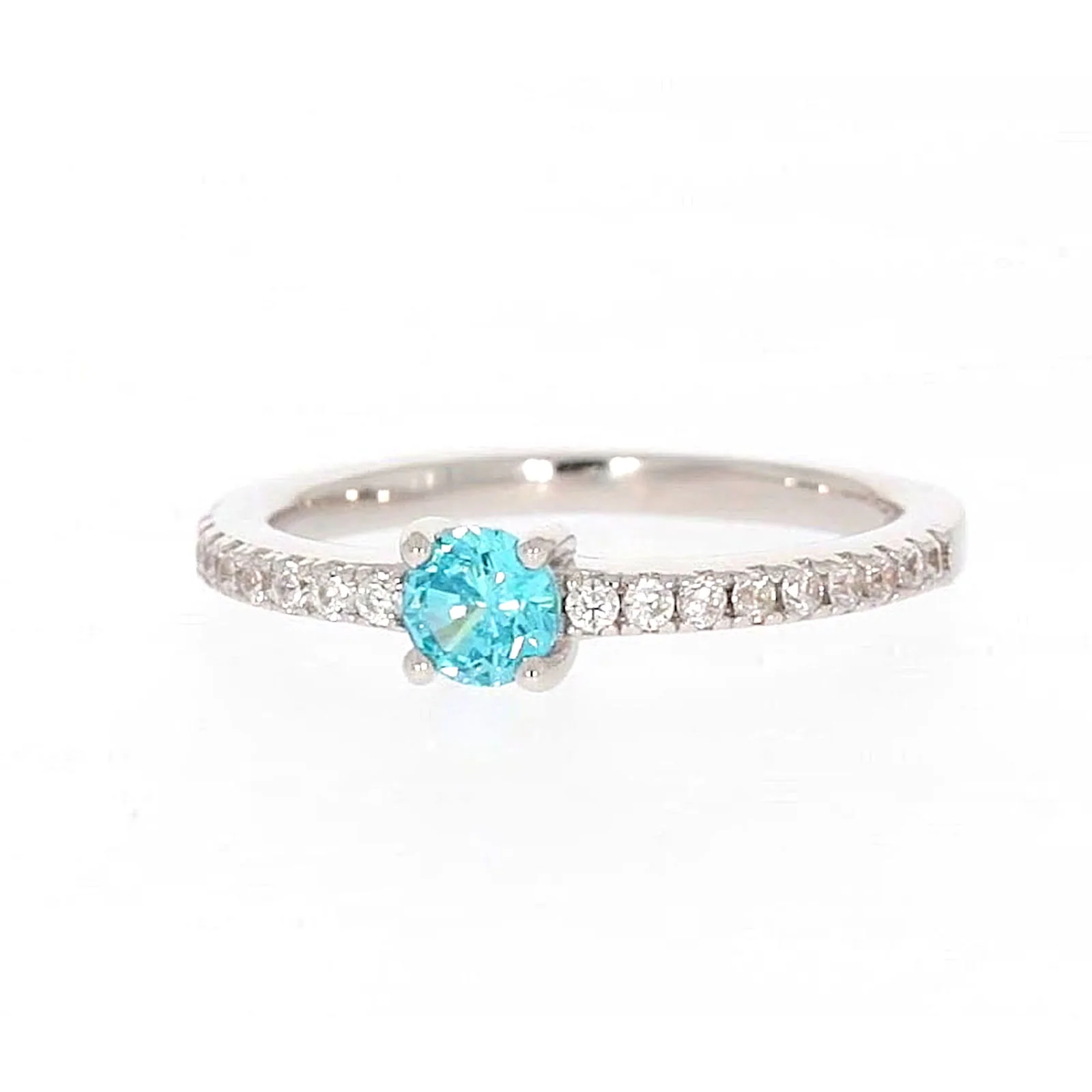 Sterling Silver Cubic Zirconia Stacker Ring - Image 4