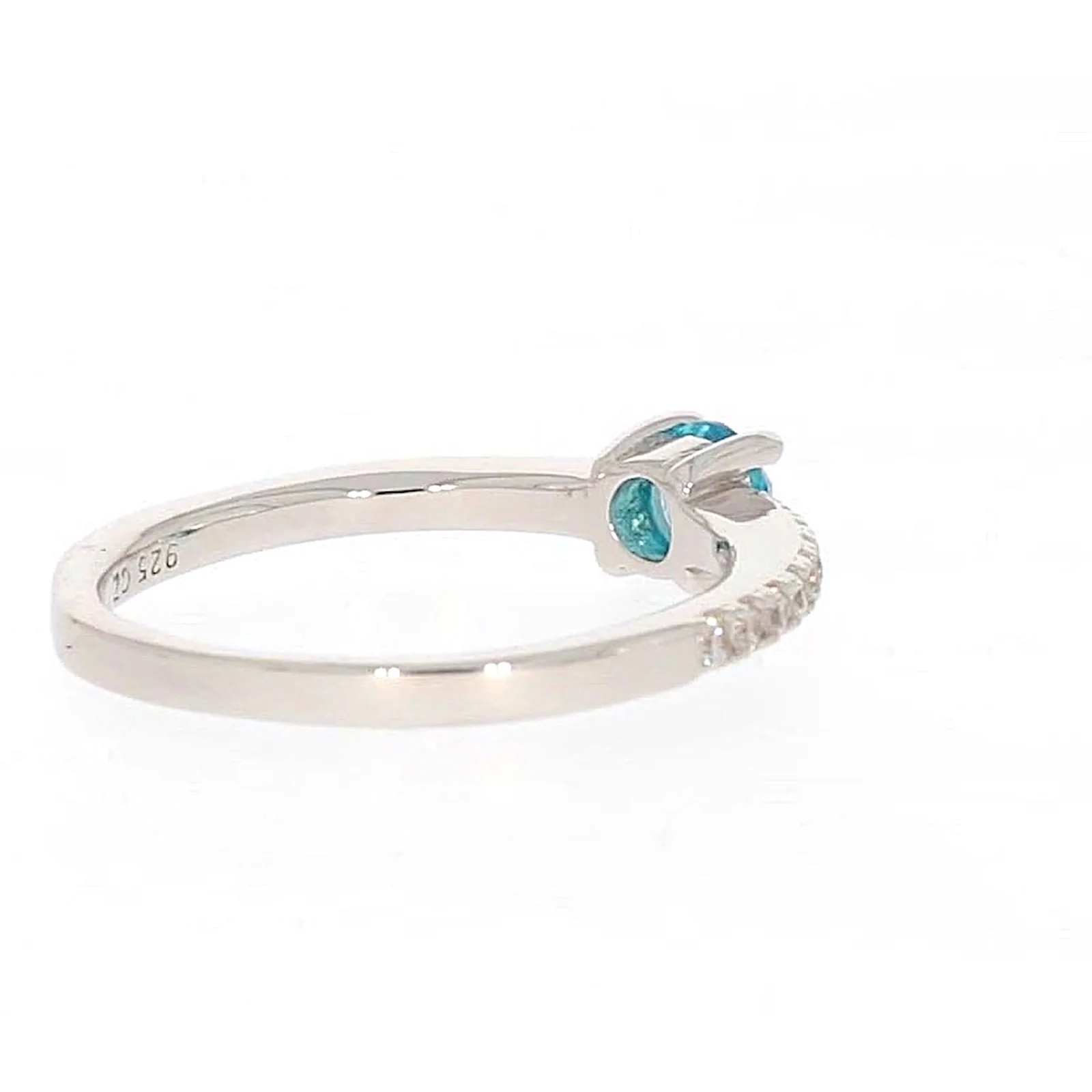 Sterling Silver Cubic Zirconia Stacker Ring - Image 48