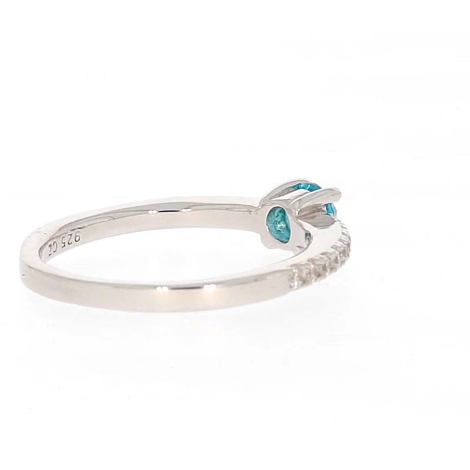 Sterling Silver Cubic Zirconia Stacker Ring - Image 49