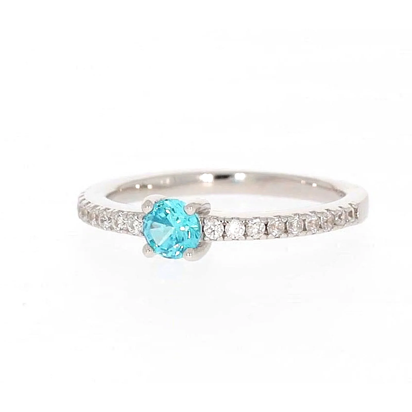 Sterling Silver Cubic Zirconia Stacker Ring - Image 5