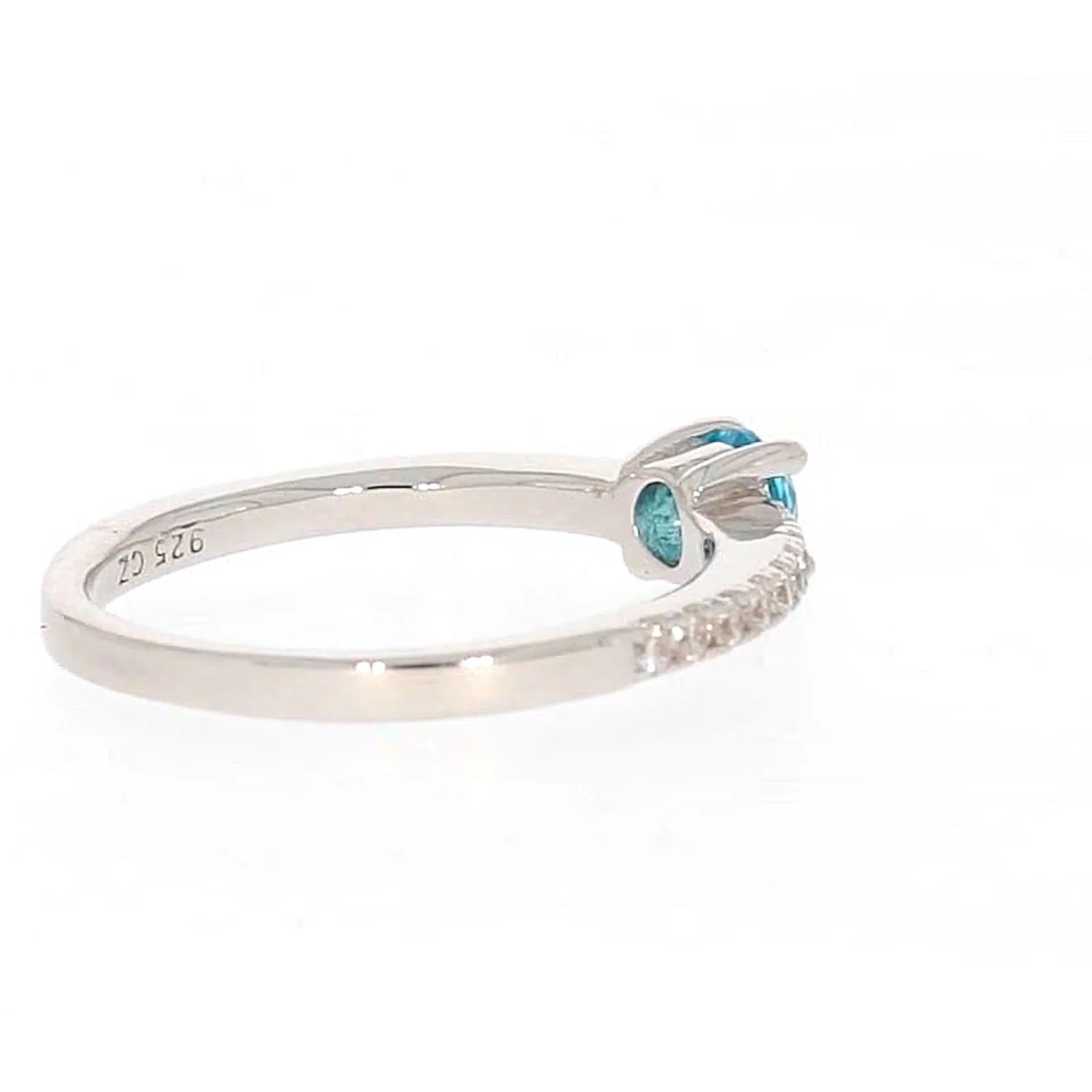 Sterling Silver Cubic Zirconia Stacker Ring - Image 50