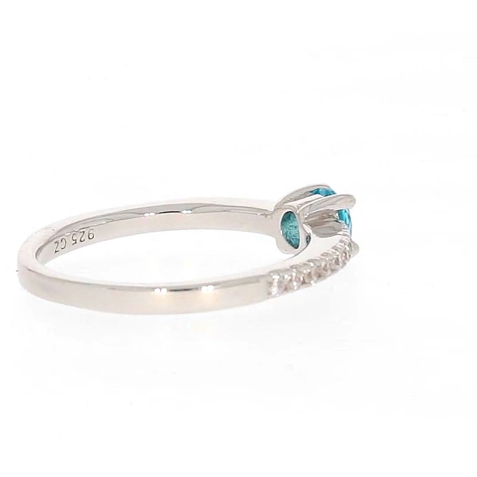 Sterling Silver Cubic Zirconia Stacker Ring - Image 51