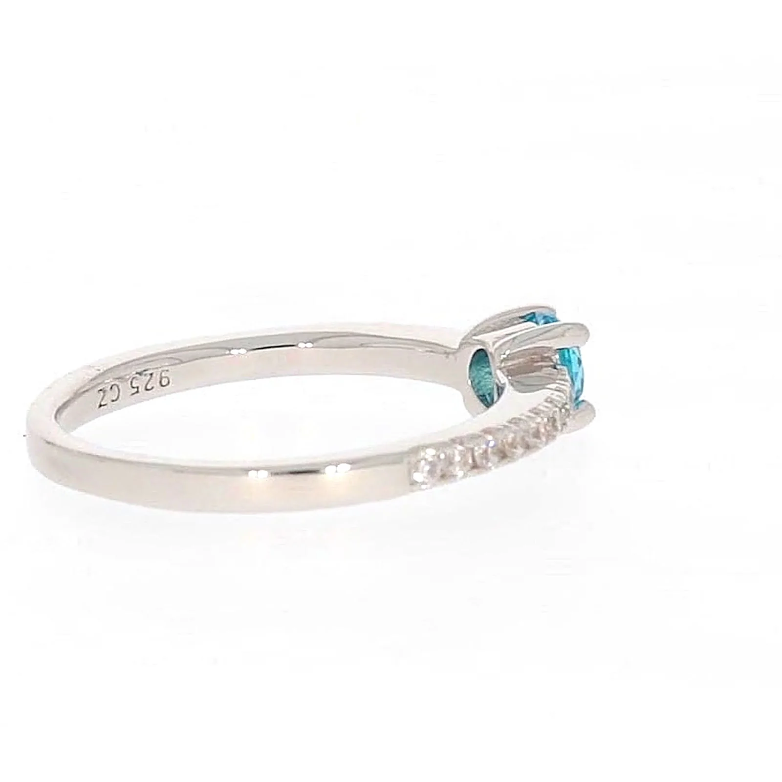 Sterling Silver Cubic Zirconia Stacker Ring - Image 52